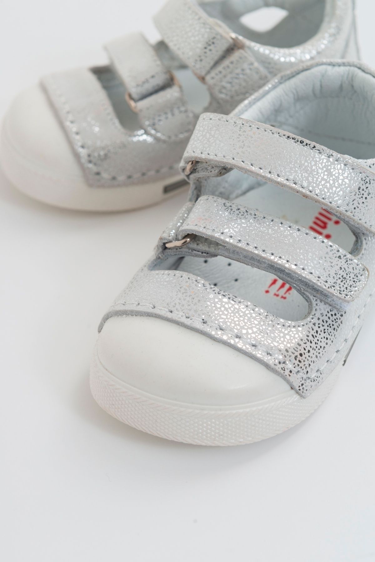 mnpc Unisex Çocuk Gümüş Deri Ortopedik Destekli Ilk Adım Ayakkabı