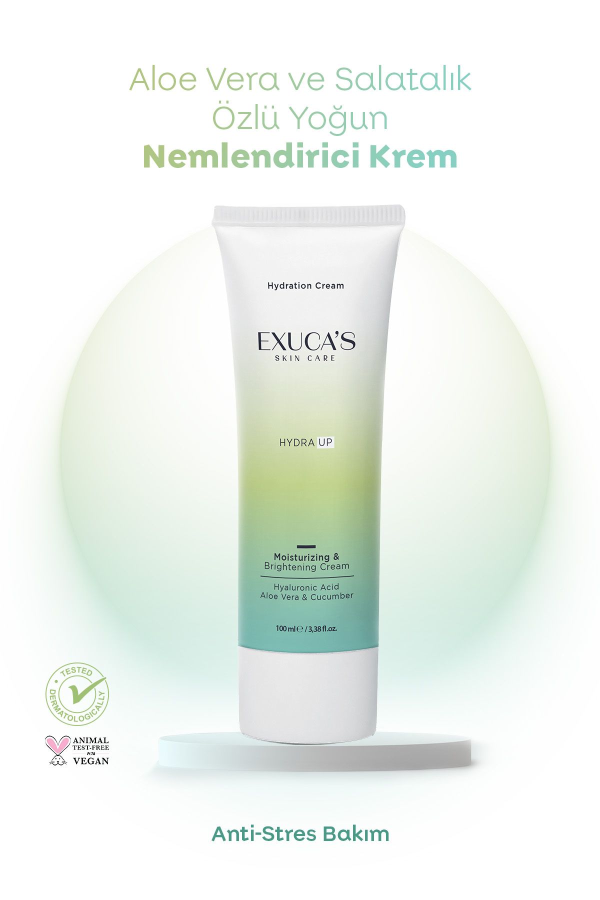 EXUCAS Aloe Vera Ve Salatalık Etkili Yoğun Nemlendirici El & Yüz Kremi 100 ml | Moisturizing & Brightening