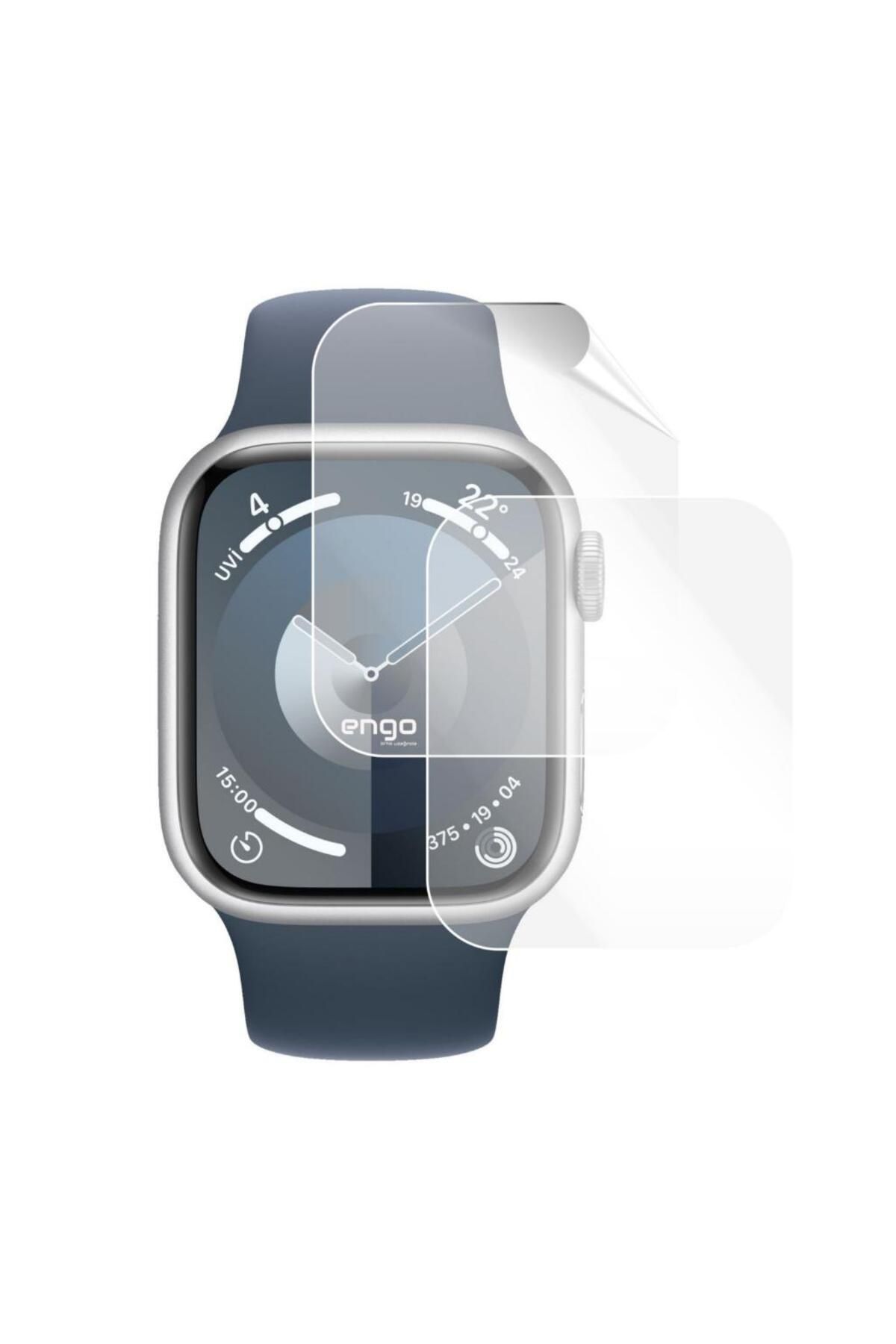 Engo Apple Watch 9 41mm Ekran Koruyucu Şeffaf TPU Film 2 Adet
