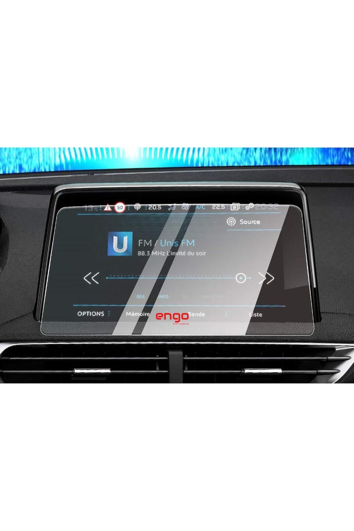 Engo Peugeot 3008 Allure Navigasyon Ekran Koruyucu Şeffaf Nano 2017 2023