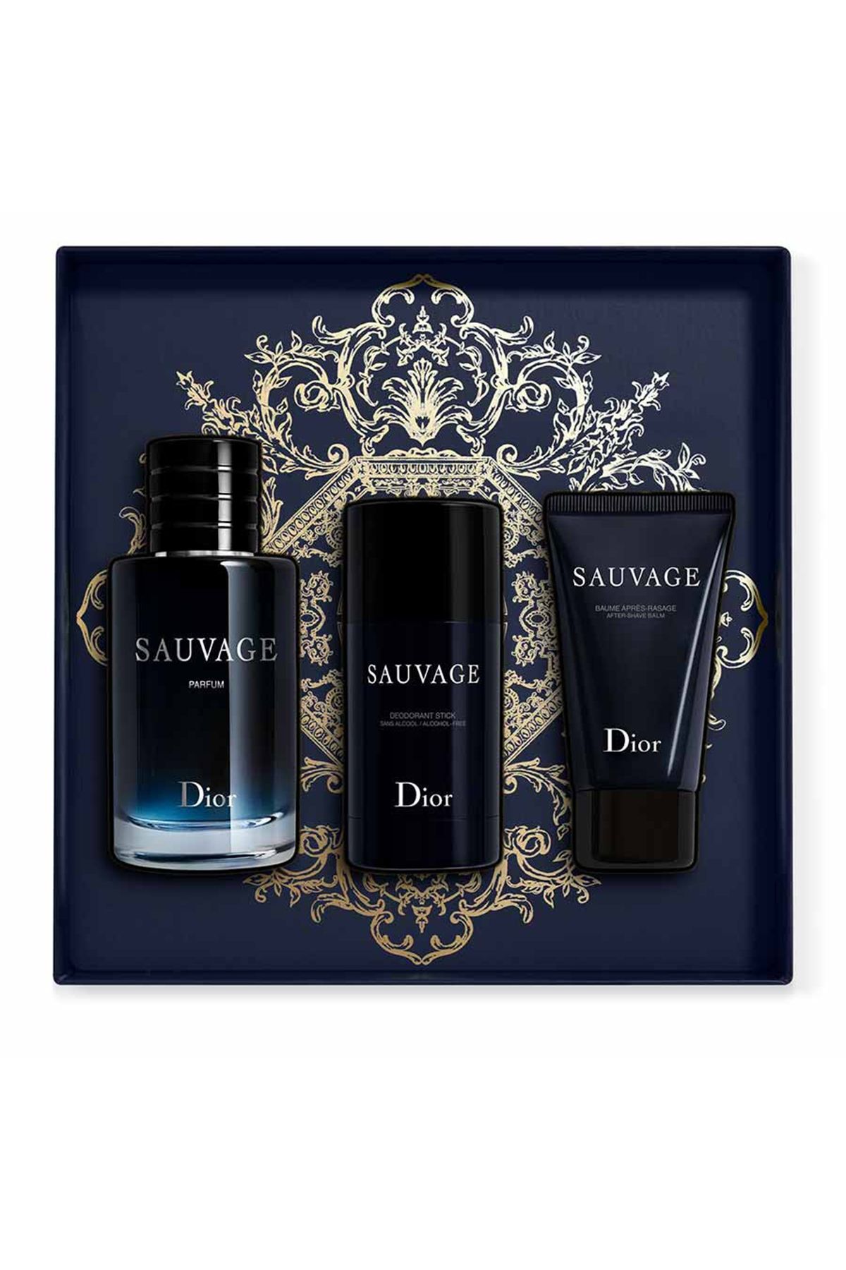 Dior Sauvage Men Parfum 100 ml After Shve Balm 50 ml Deodorant Stick 75 gr Erkek Parfüm Seti
