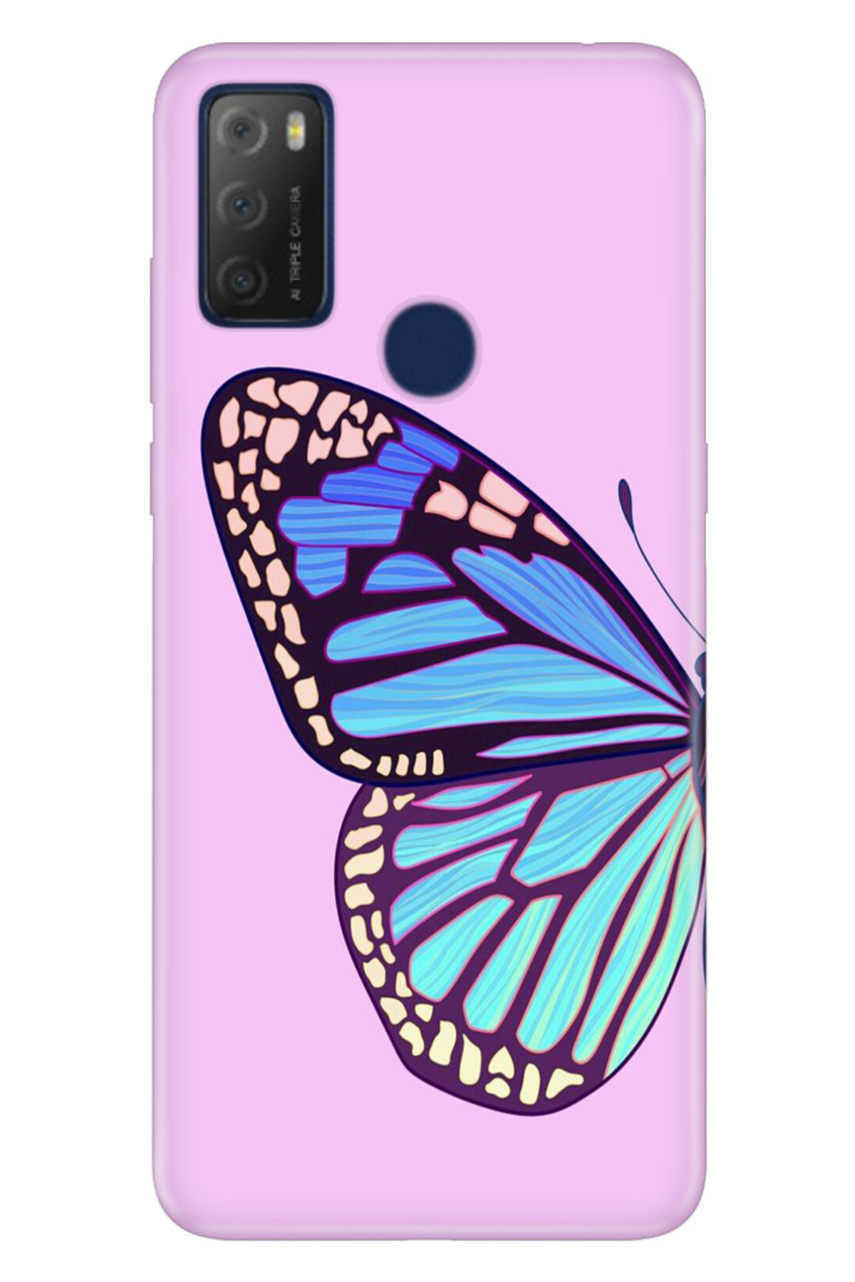 TCL 20e Uyumlu Kılıf Resimli Desenli Silikon Butterfly