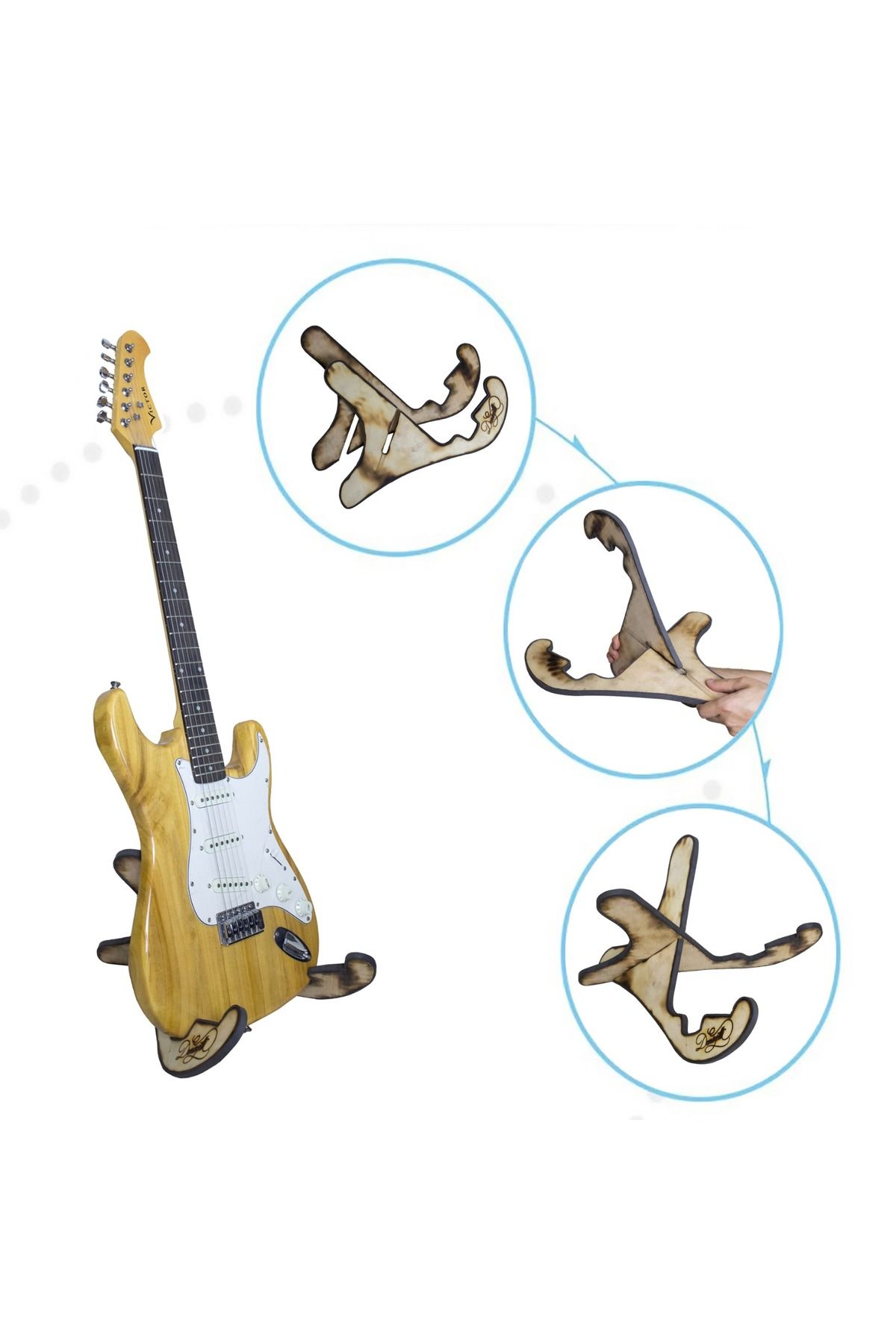 Donizetti Gitaristlerin Tercihi - Klasik - Akustik - Elektro Electric Uyumlu Ahşap Gitar Standı