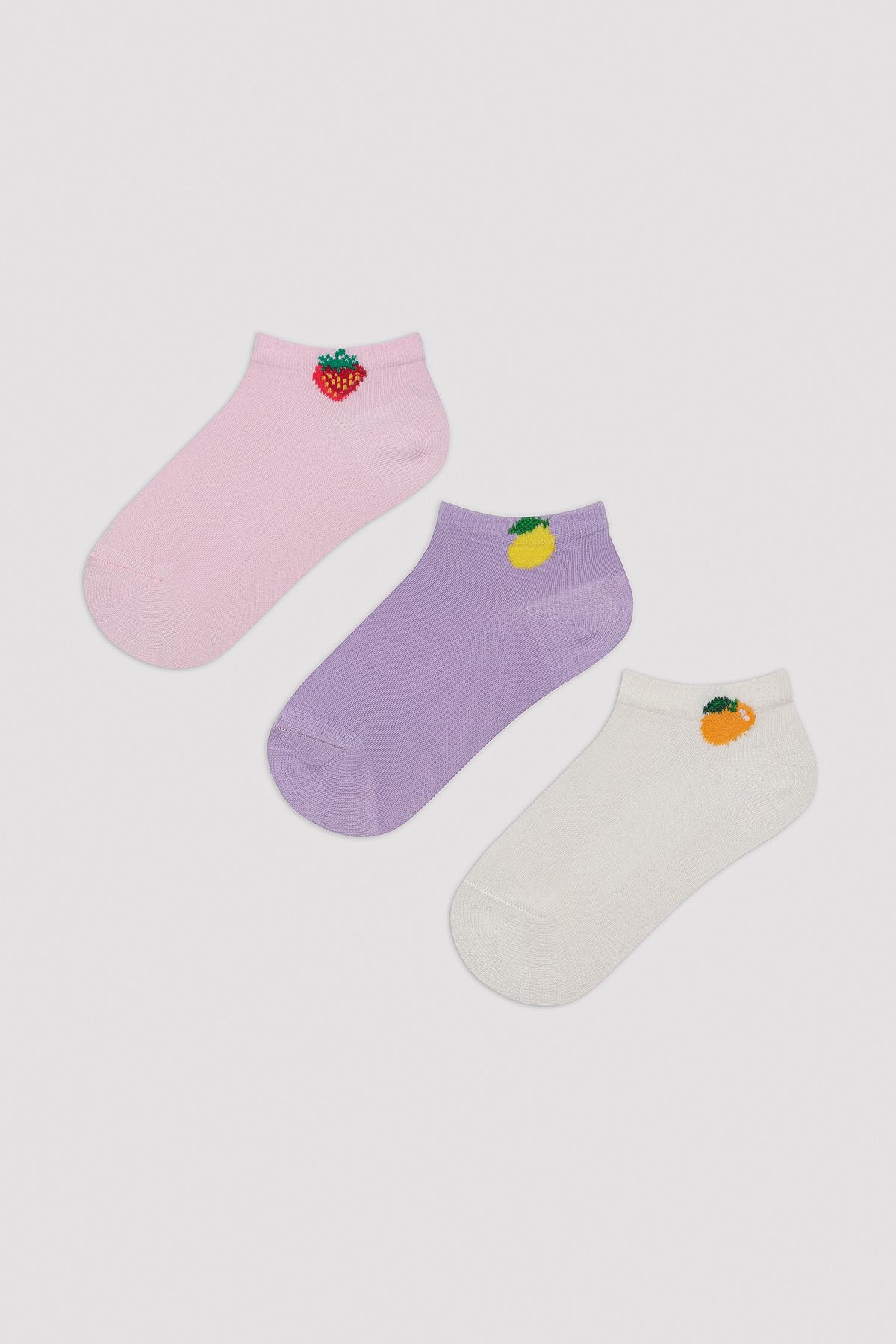 Penti Colorful Fruit 3lü Pembe Patik Çorap