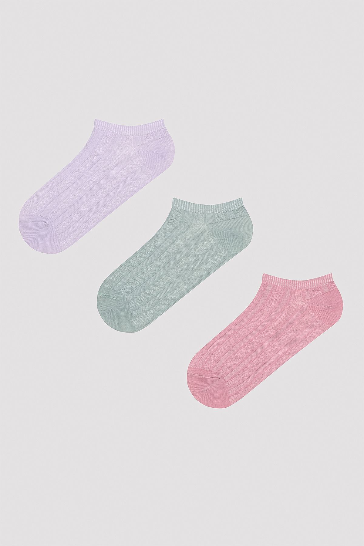 Penti Soft Colored Jacquard 3lü Patik Çorap