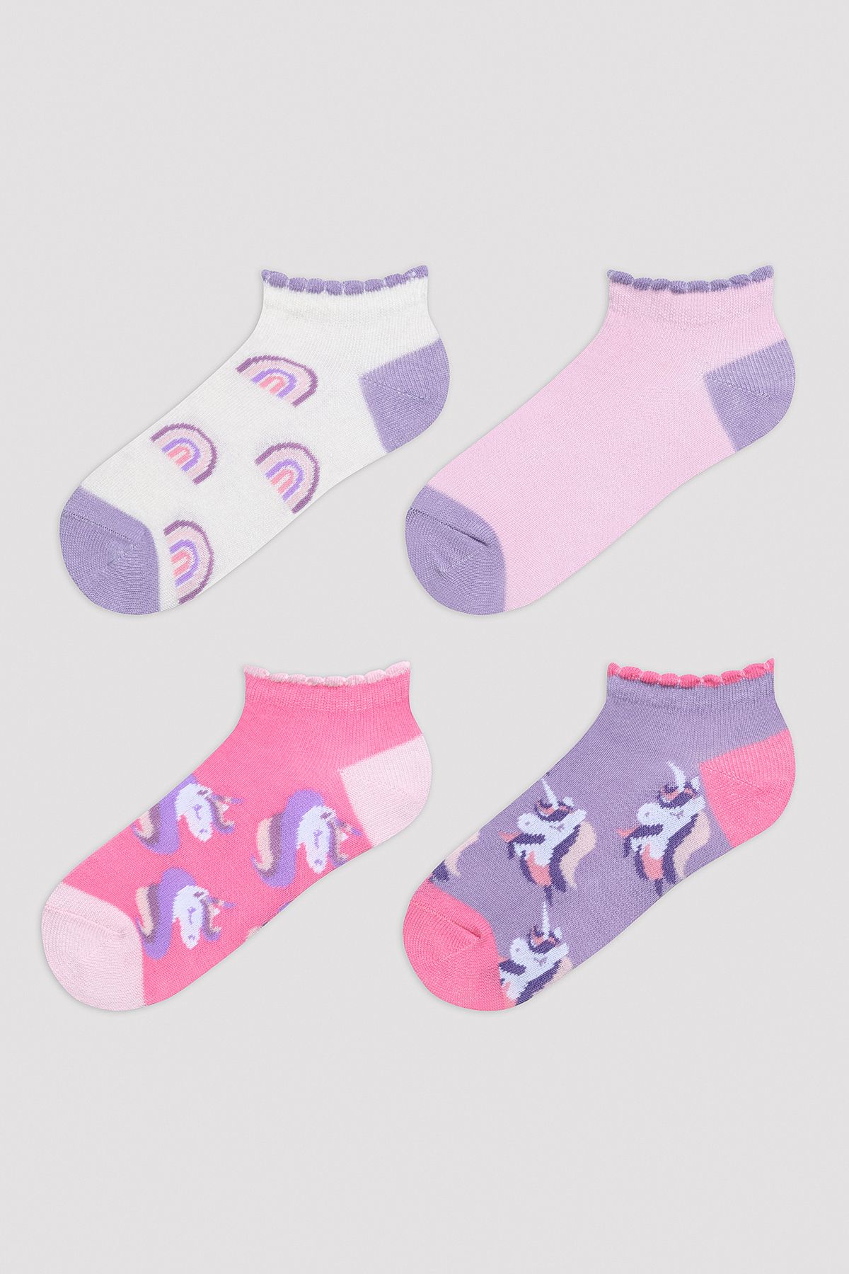 Penti Kız Çocuk Rainbow Unicorn 4in1 Liner Socks