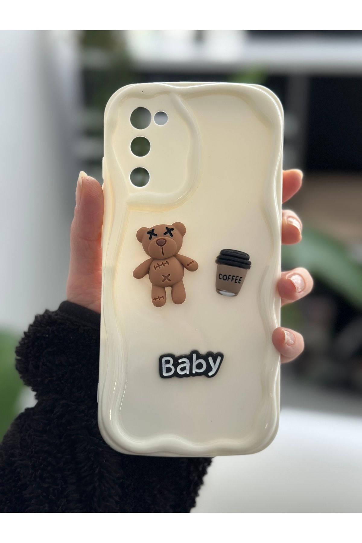 Go Aksesuar Samsung Galaxy S20FE Uyumlu Krem Baby Tasarımlı Silikon Kılıf