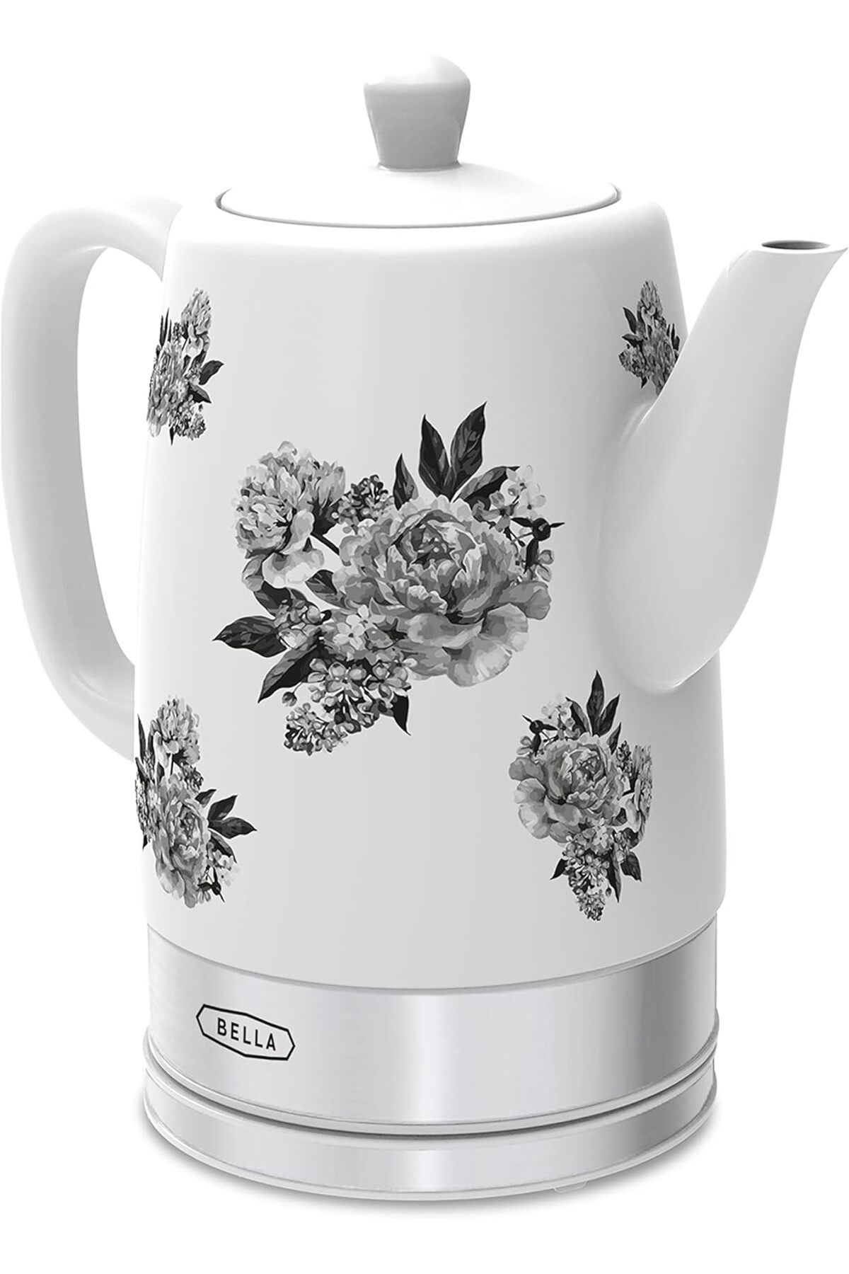 Bella Çiçek Tasarımlı Su Isıtıcısı ve Çaydanlık Çıkarılabilir Döner Tabanlı Seramik Kettle 1,5 Litre