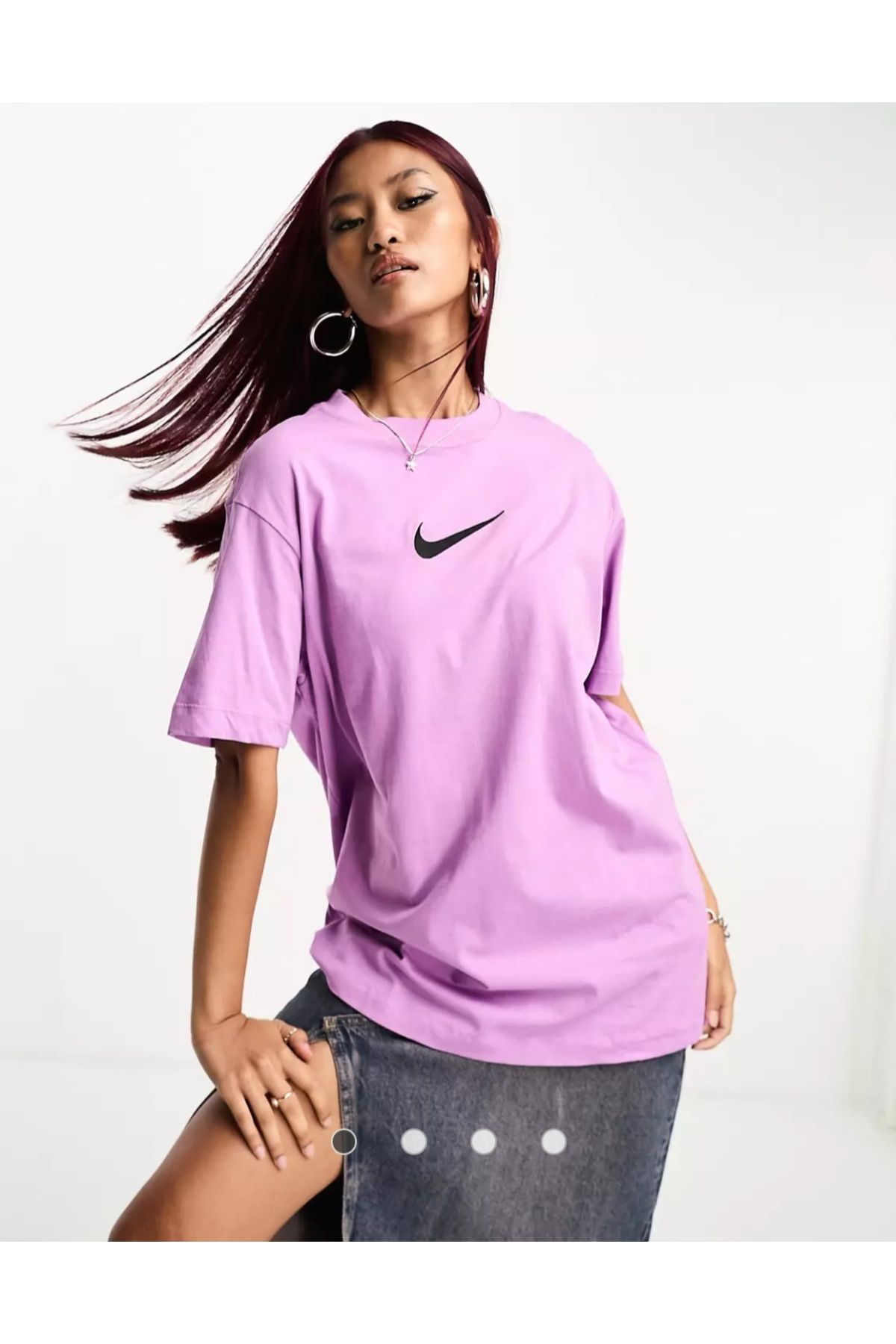 Nike Sportswear Gel-Midi Swoosh Graphic Boyfriend Short-Sleeve Kadın T-shirt