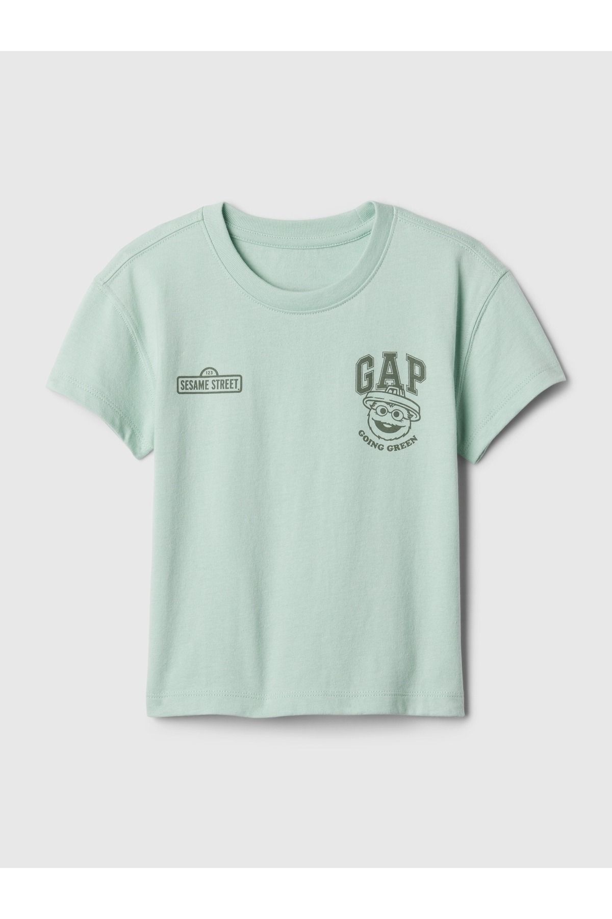 GAP Erkek Bebek Açık Mavi Gap Logo Susam Sokağı Grafikli T-shirt