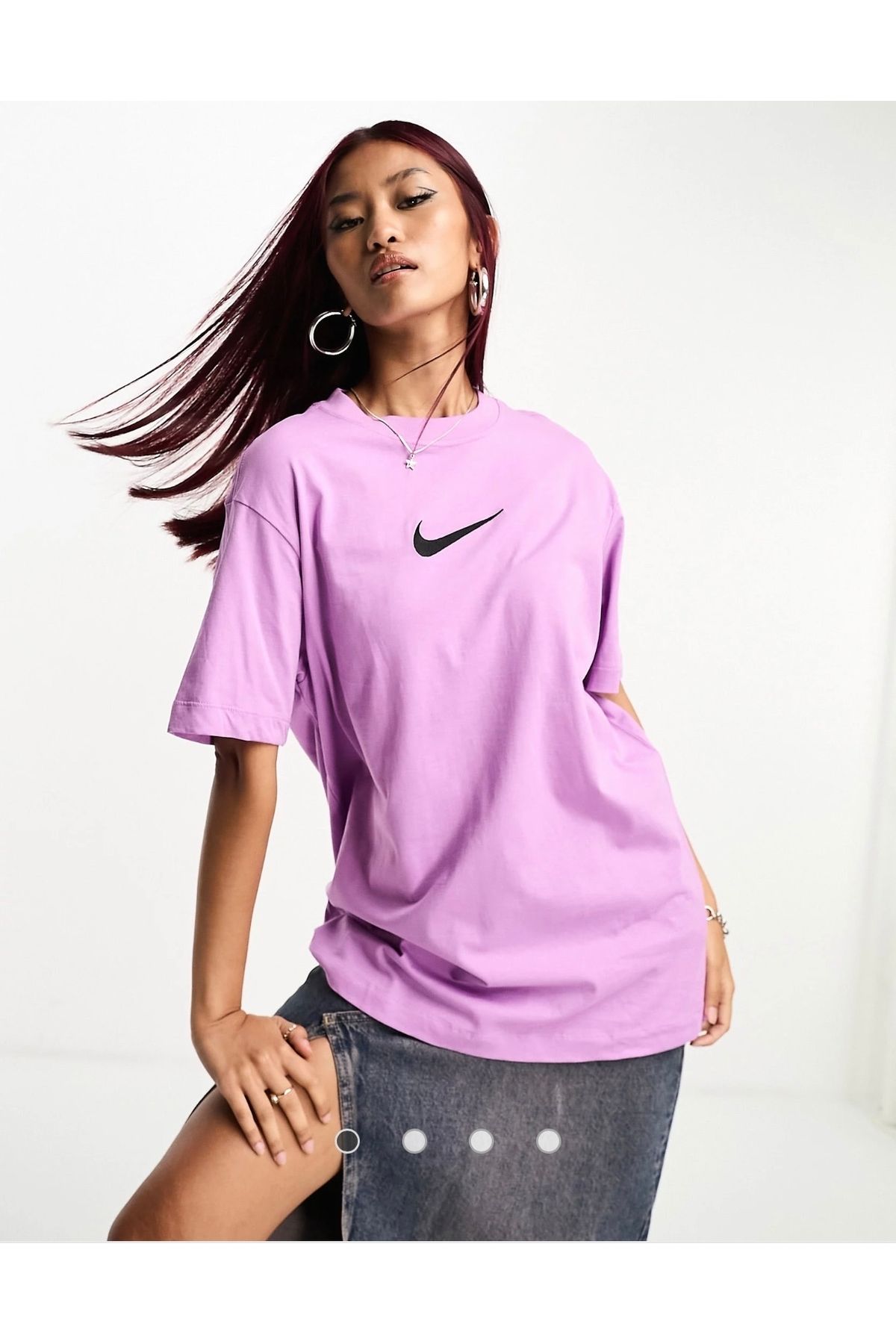 Nike Sportswear Gel-Midi Swoosh Graphic Boyfriend Short-Sleeve Kadın Tişört NDD SPORT