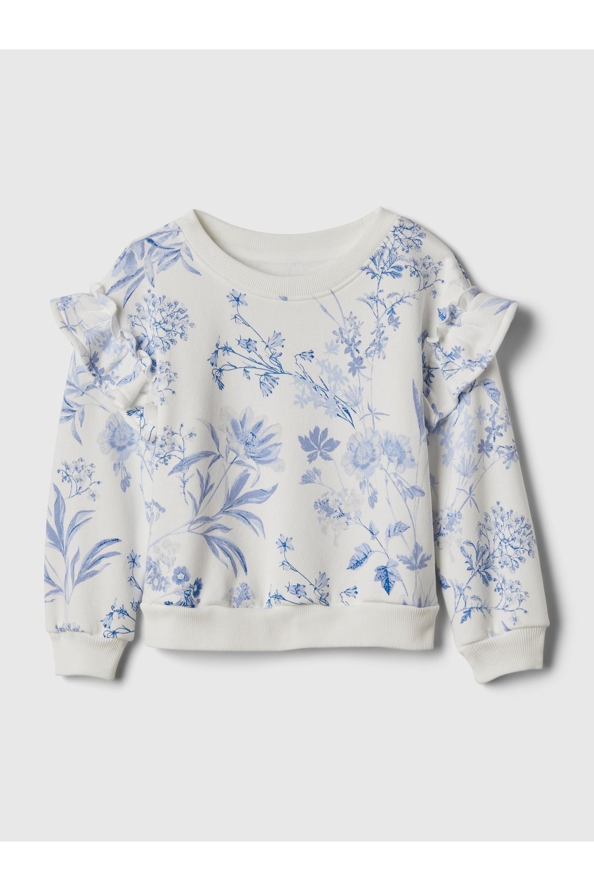 GAP Kız Bebek Mavi Desenli Fleece Sweatshirt