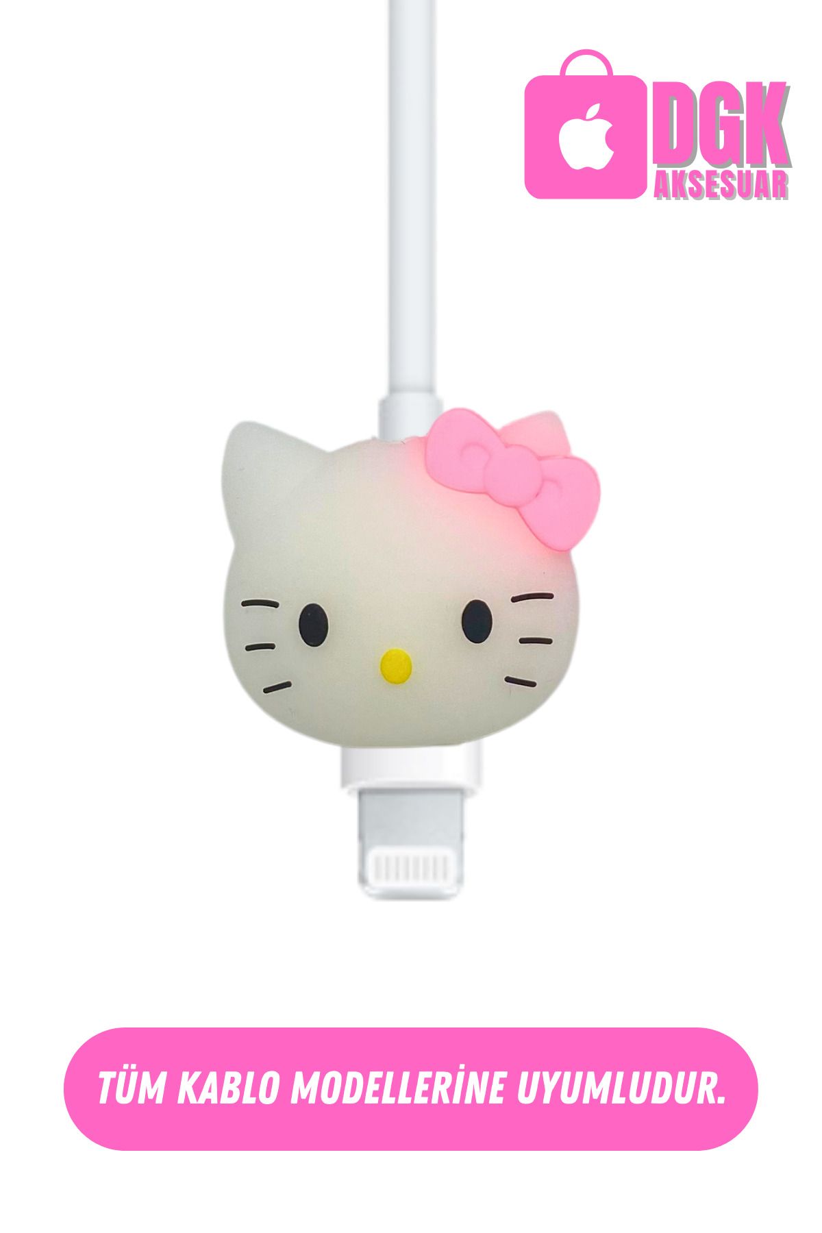 DGK Kablo Ucu Koruyucu Hello Kitty Figürlü