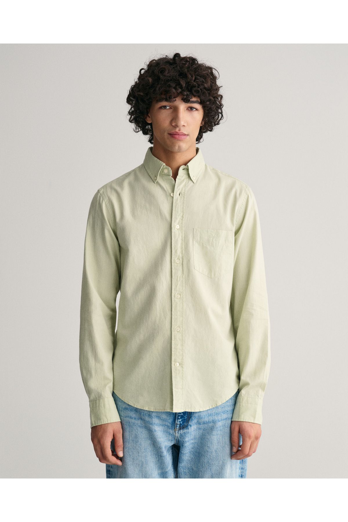 Gant Erkek Yeşil Regular Fit Düğmeli Yaka Oxford Gömlek