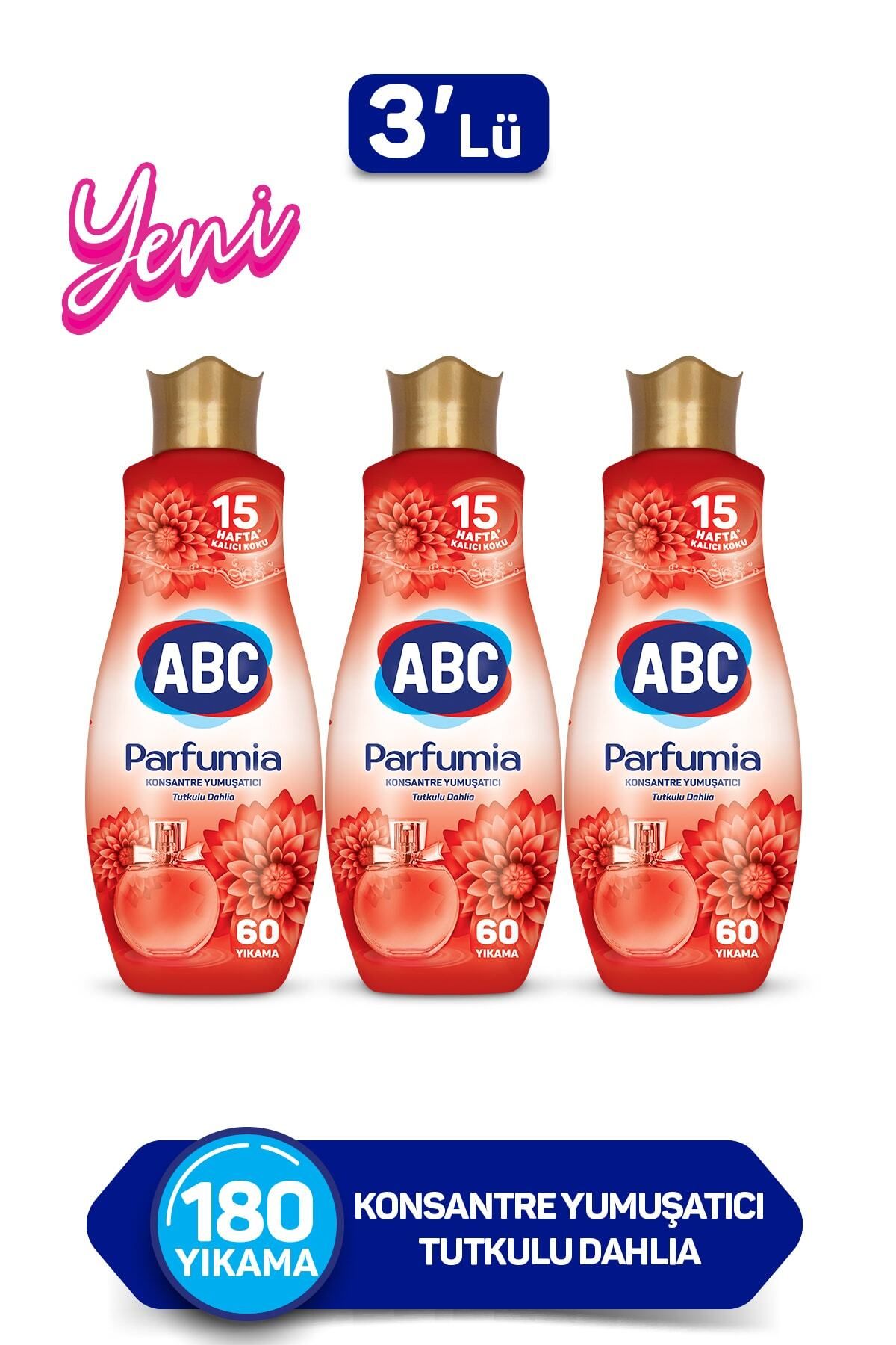 ABC Parfumia Konsantre Çamaşır Yumuşatıcısı Tutkulu Dahlia 3 X 1440 ml