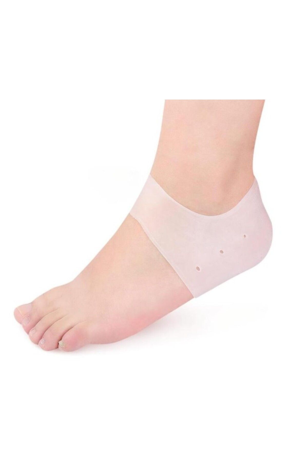 New Street Silikon Topuk Çorabı Beyaz Renk (44CVS34)