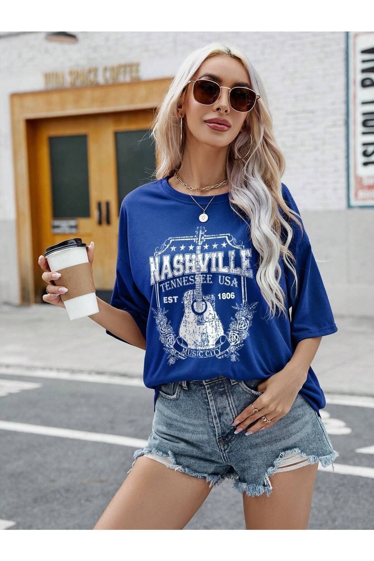 NİCE Tennessee Baskılı Kadın Oversize T-shirt