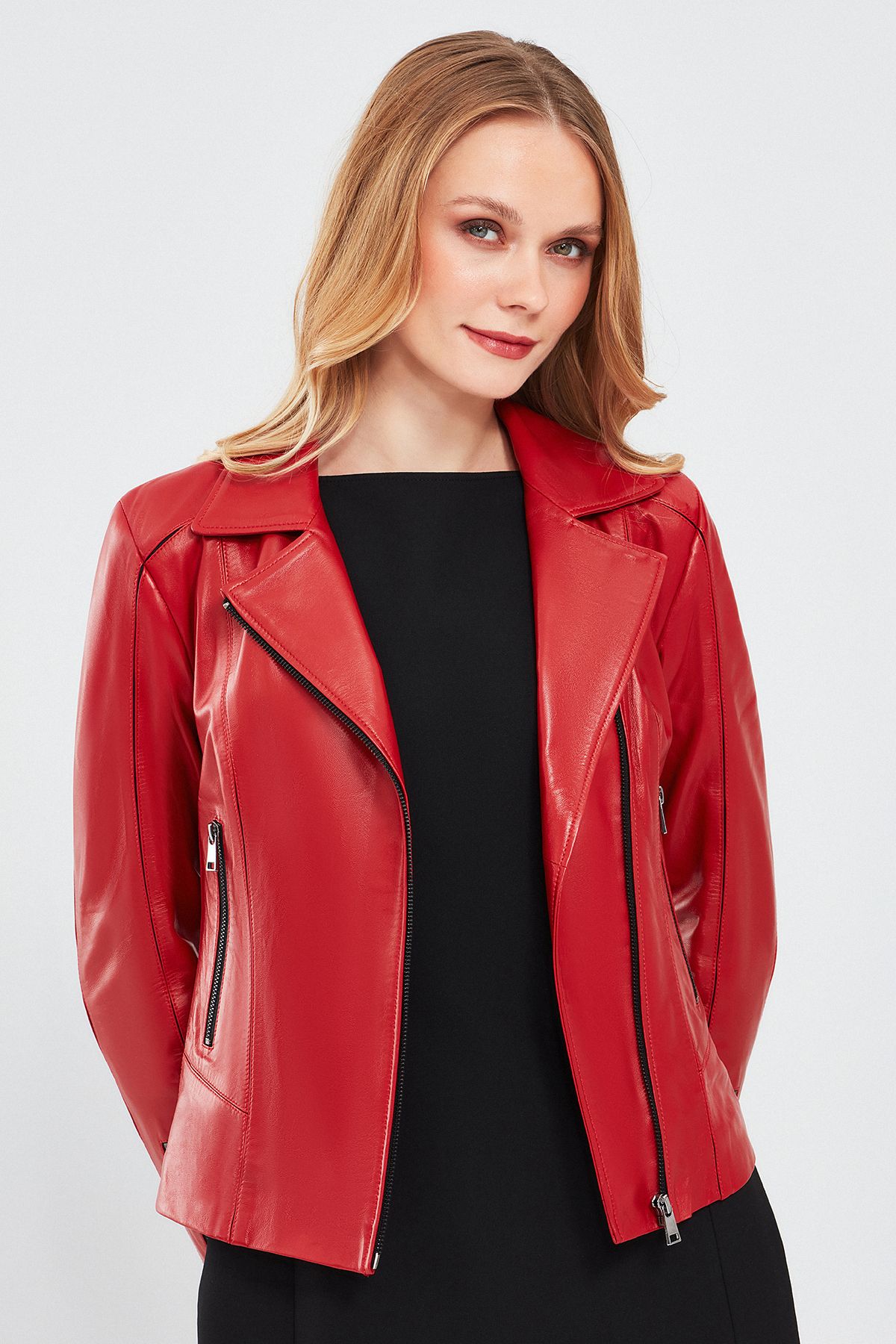 Derimod Kiara Kadın Kırmızı Deri Ceket