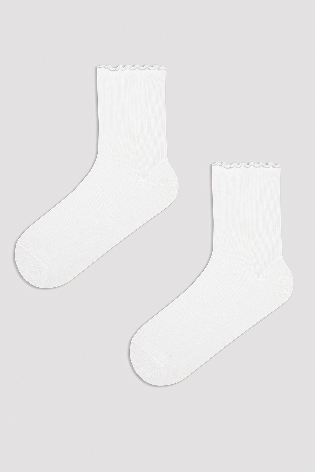 Penti Frill Beyaz 2li Soket Çorap