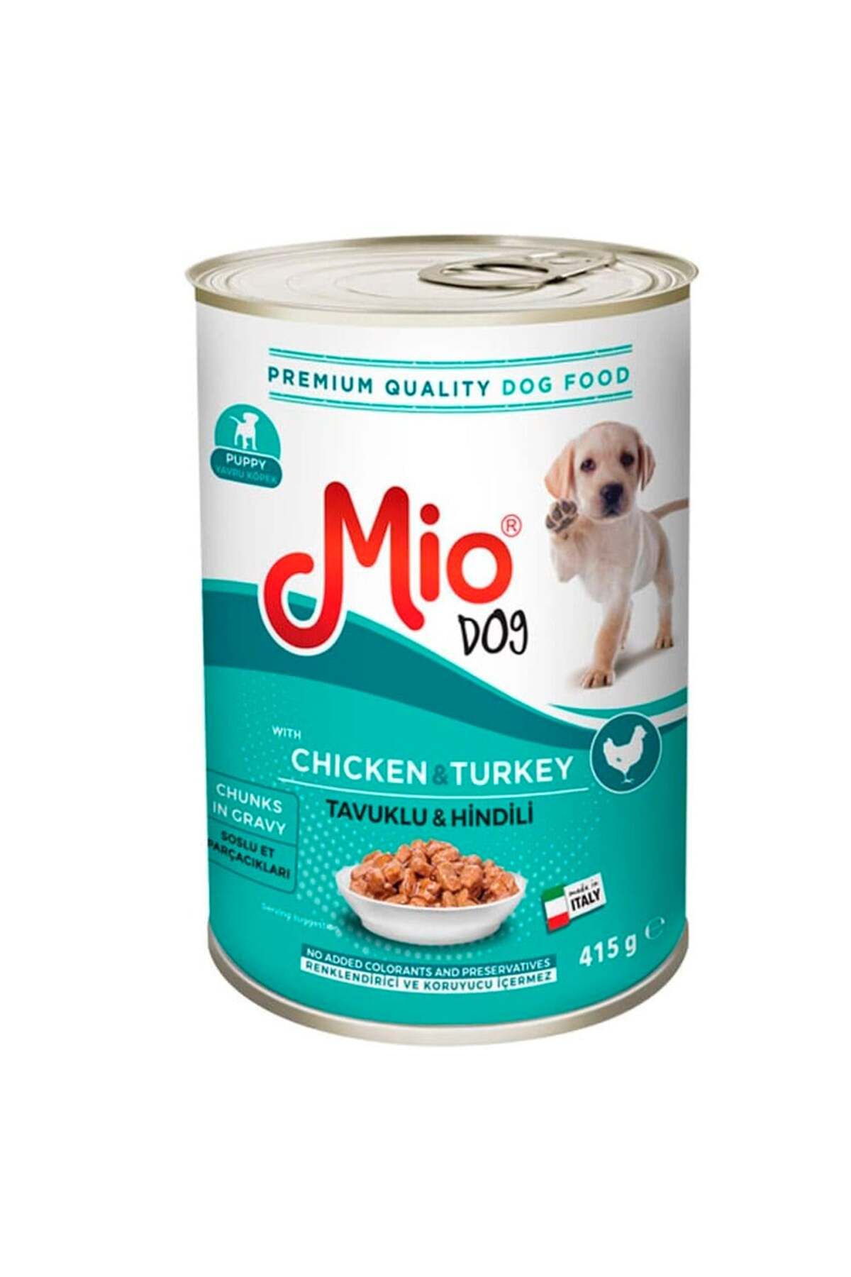 Mio Puppy Tavuklu Ve Hindili Köpek Maması - Yavru Köpek Konserve Et Parçacıklı Yaş Mama 415 Gr