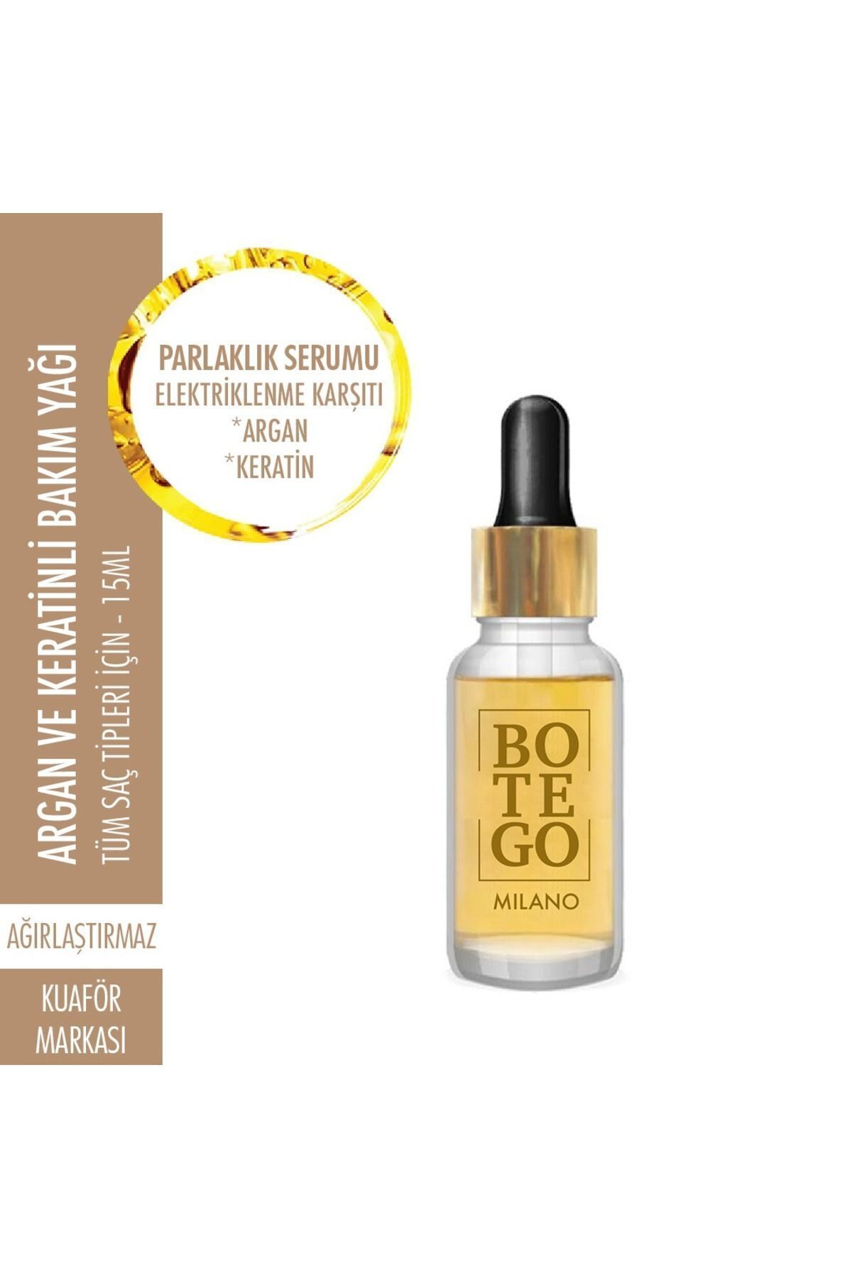 botegohair Botego Milano Argan Oil & Keratin Nemlendirici Onarıcı Bakım Serumu 10 ml