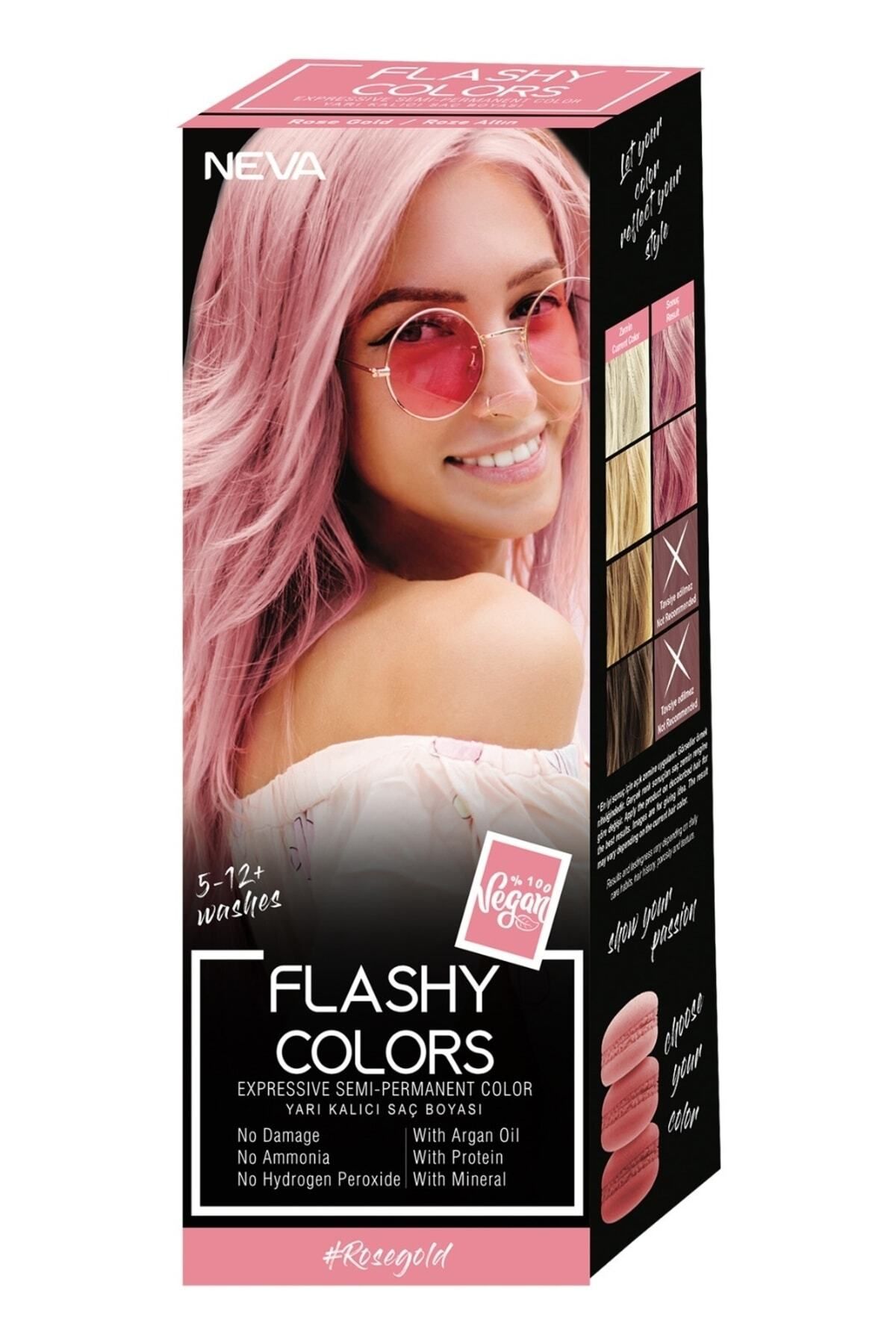 Flashy Colors Flashy Color Roze Altın 100ml Vegan Direkt Uygulanan Saç Boyası