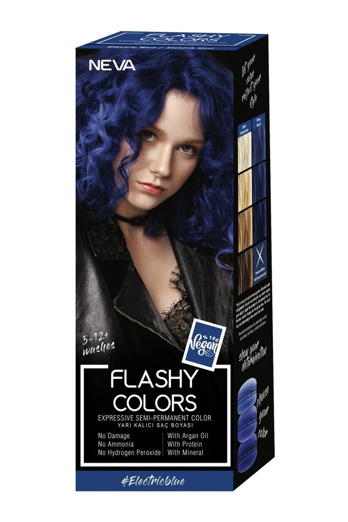 Flashy Colors Flashy Color Elektrik Mavi 100ml Vegan Direkt Uygulanan Saç Boyası