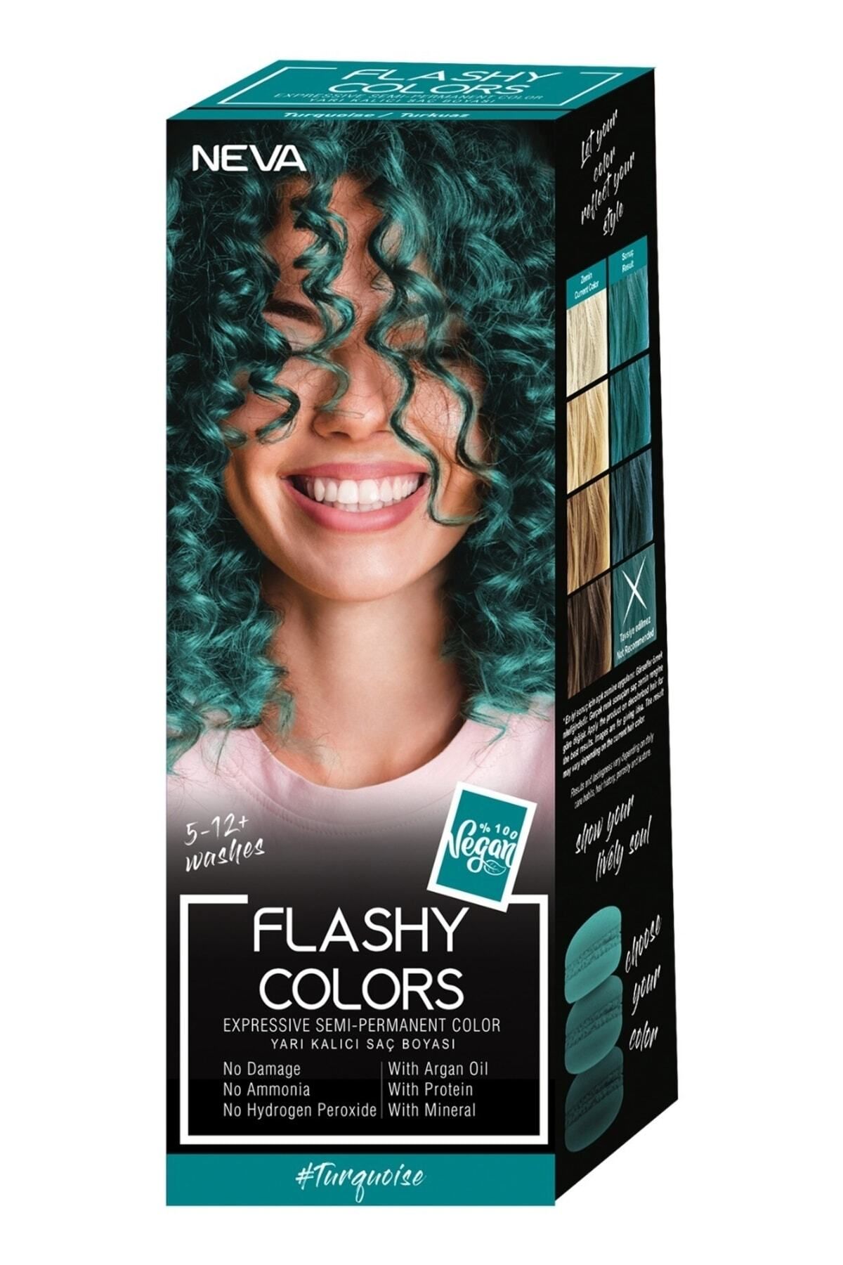 Flashy Colors Flashy Color Turkuaz 100ml Vegan Direkt Uygulanan Saç Boyası