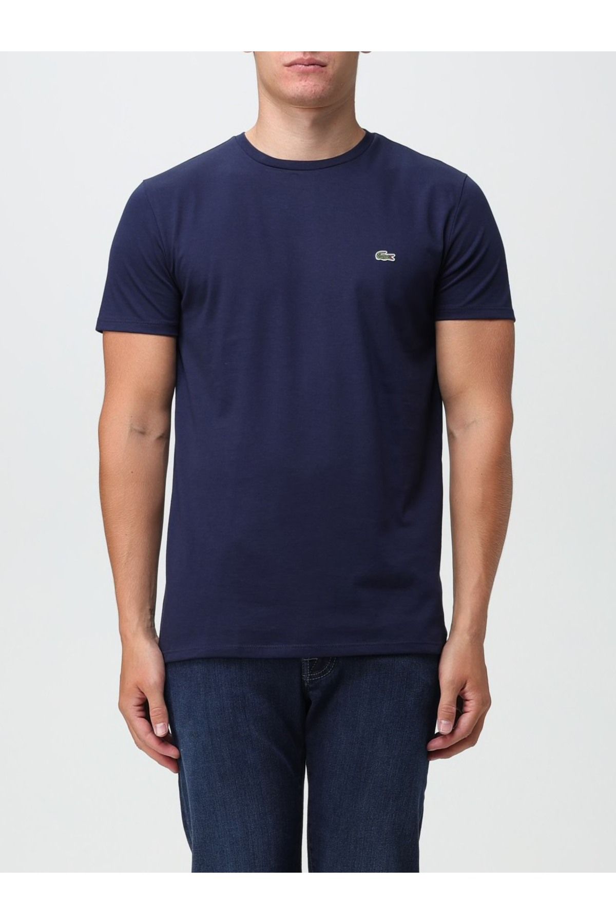 Lacoste Erkek Standart Fit Lacivert Bisiklet Yaka T-Shirt