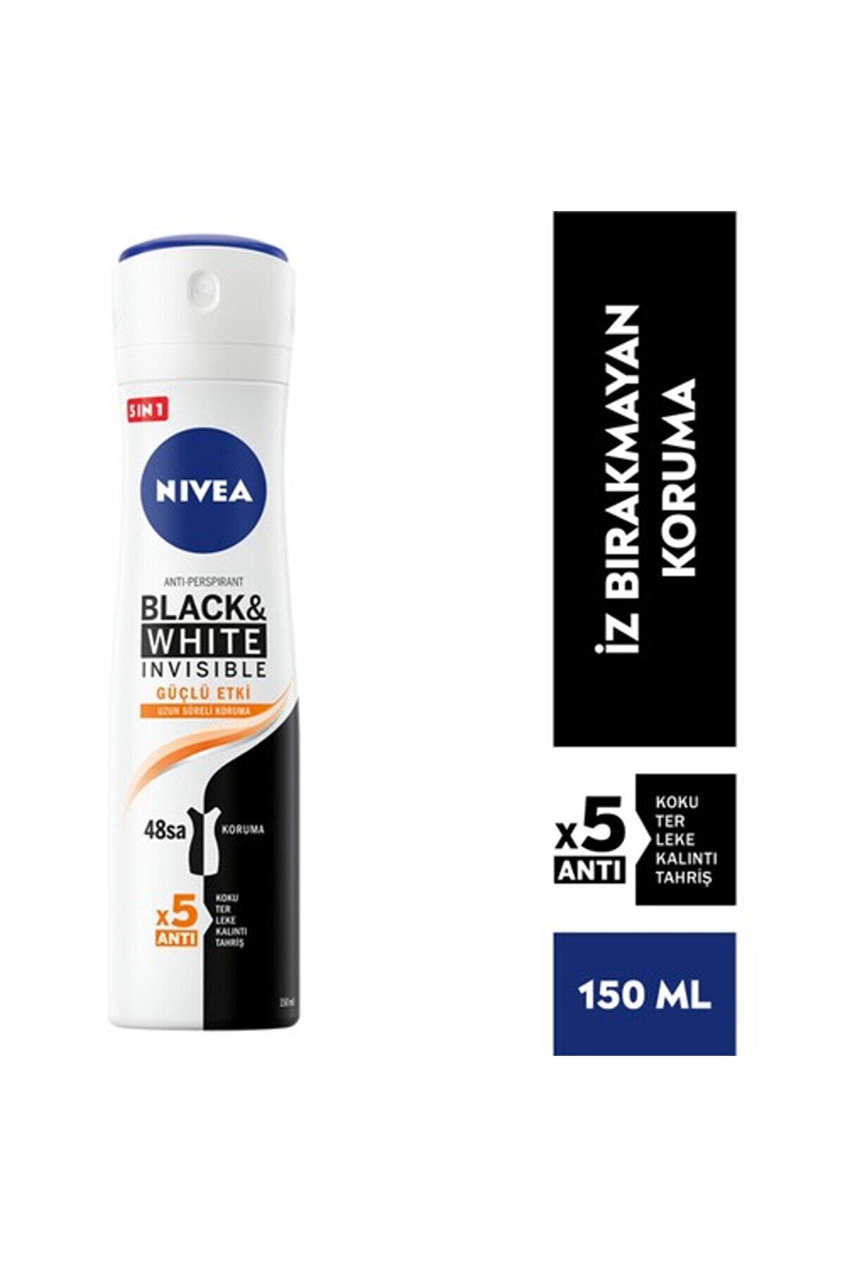 NIVEA Kadın Black White Güçlü Etki Sprey Deodorant 150 ml