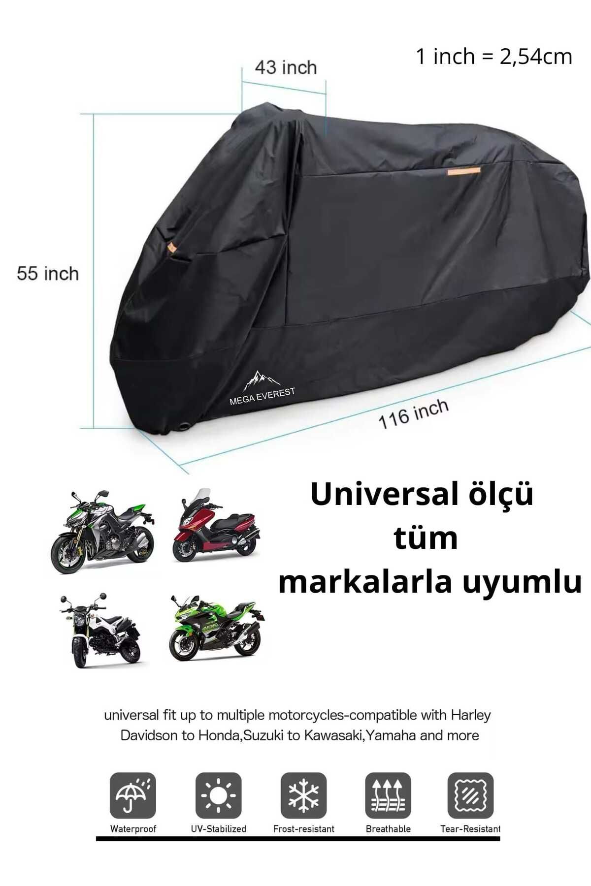 Mega Everest Mega Evrest Lüx Honda Pcx Motosiklet Brandası Tüm Modellere Uyumlu - Siyah Motor Brandası
