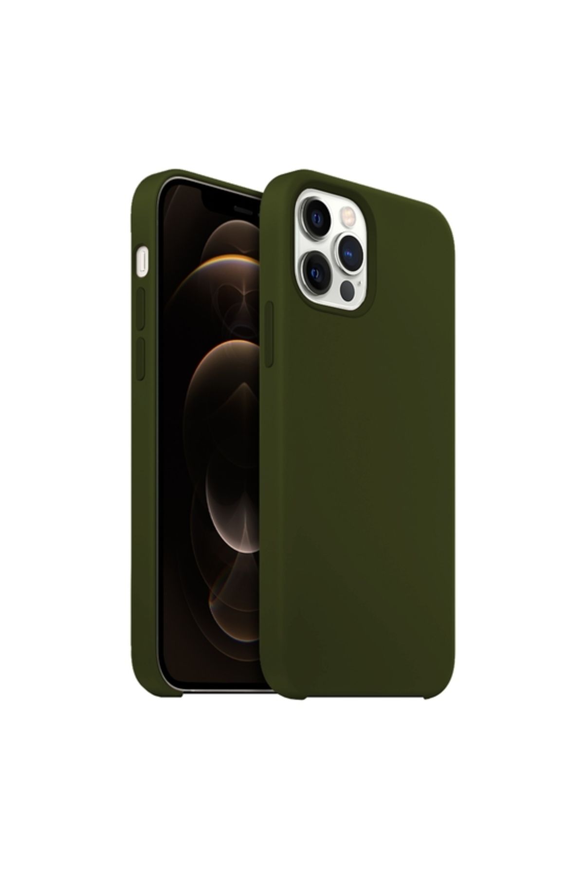 Buff Iphone 12 Pro Max Ile Uyumlu Rubber Fit Kılıf Military Green