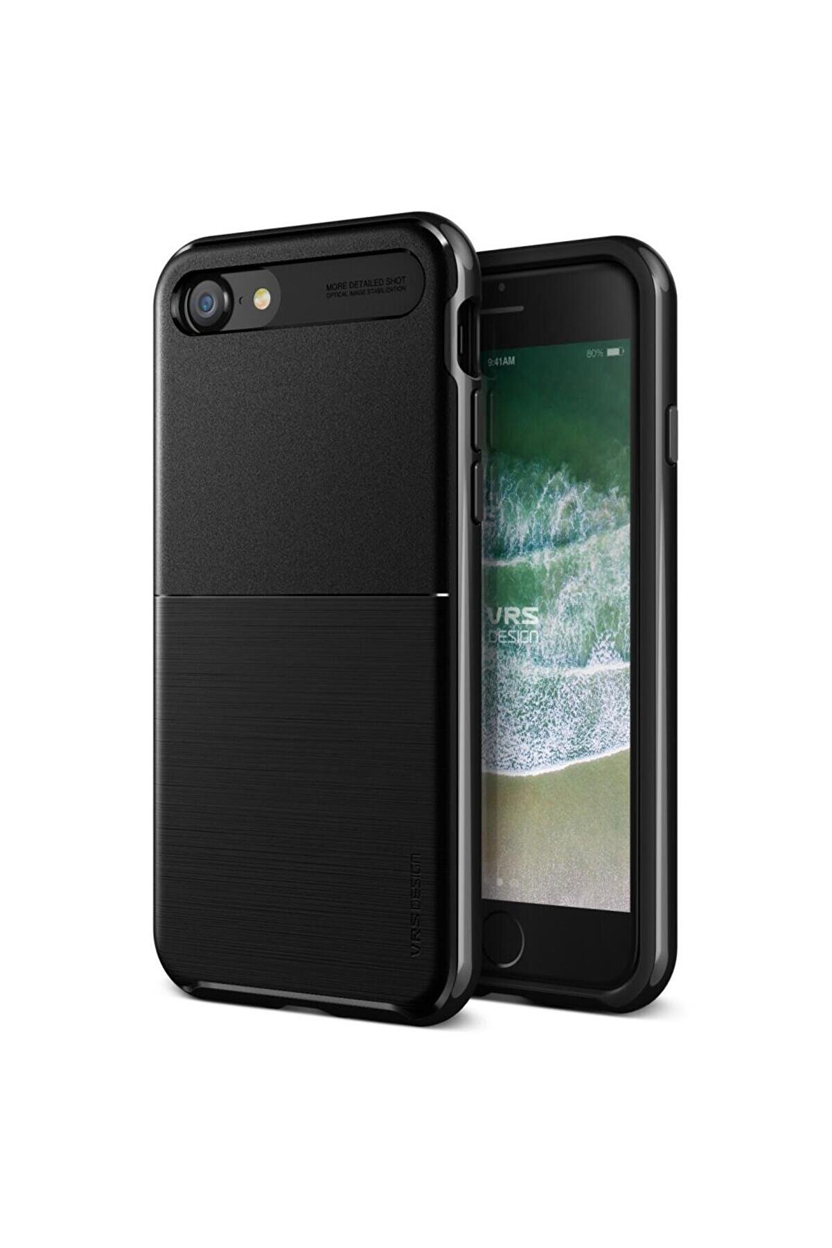 VRS Design Iphone 8/7 Ile Uyumlu New High Pro Shield Kılıf Metallic Black