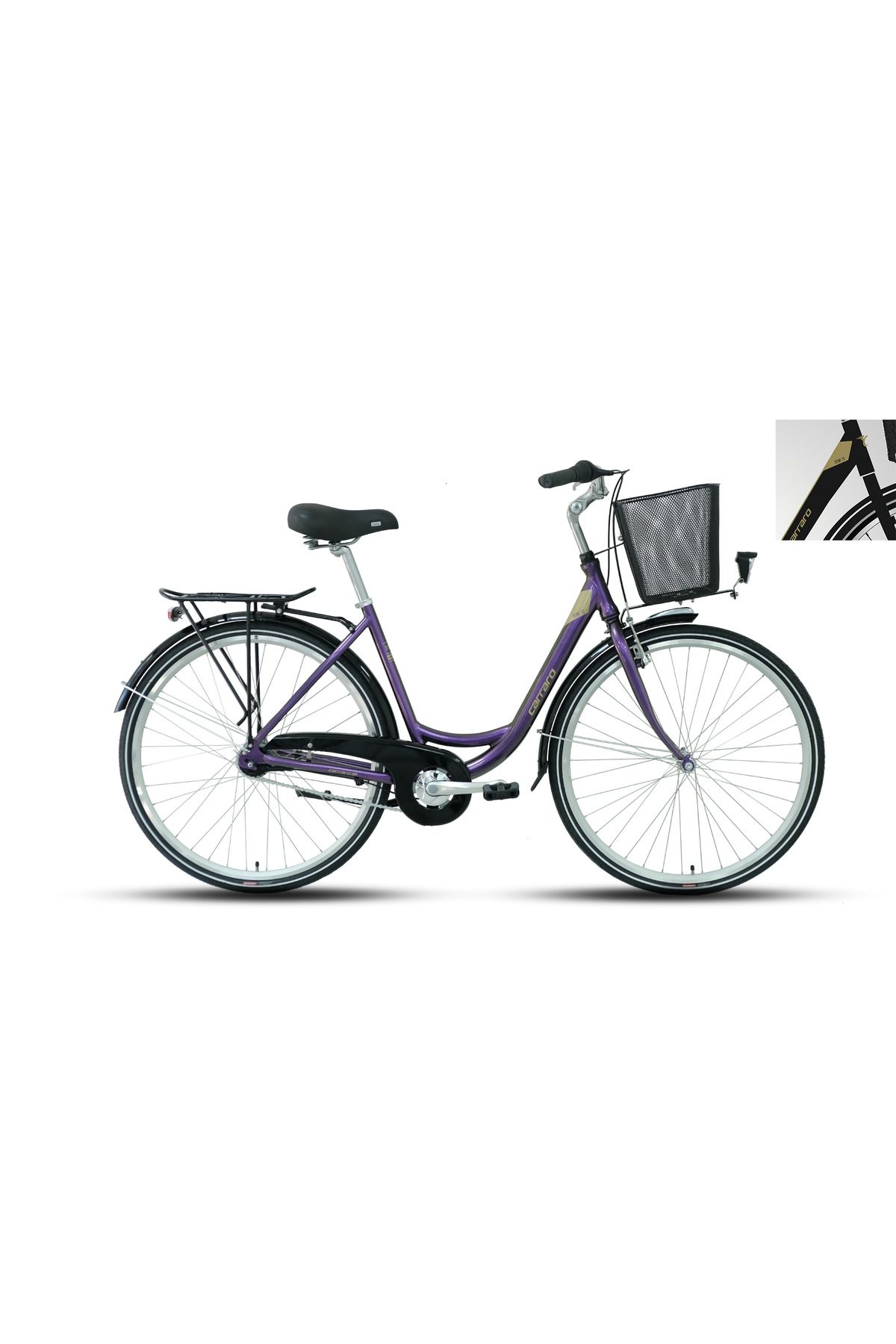 Carraro Tiffany 7.0 50 Cm Nexus 7 Vites Kontra Fren Mat Siyah-Hardal Şehir Bisikleti