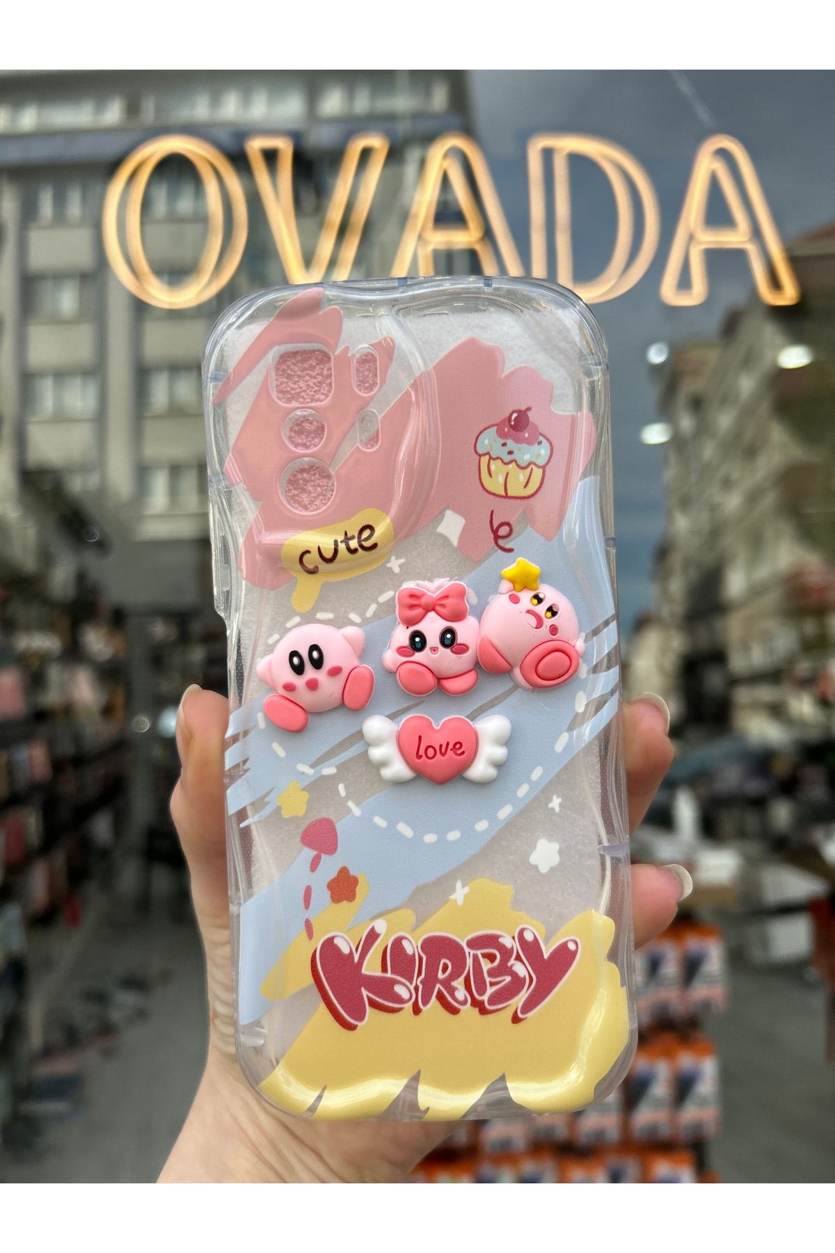 OVADA XIAOMI REDMI NOTE 10 PRO Uyumlu Kamera Korumalı 3D Kirby Desenli Dalgalı Silikon Kılıf