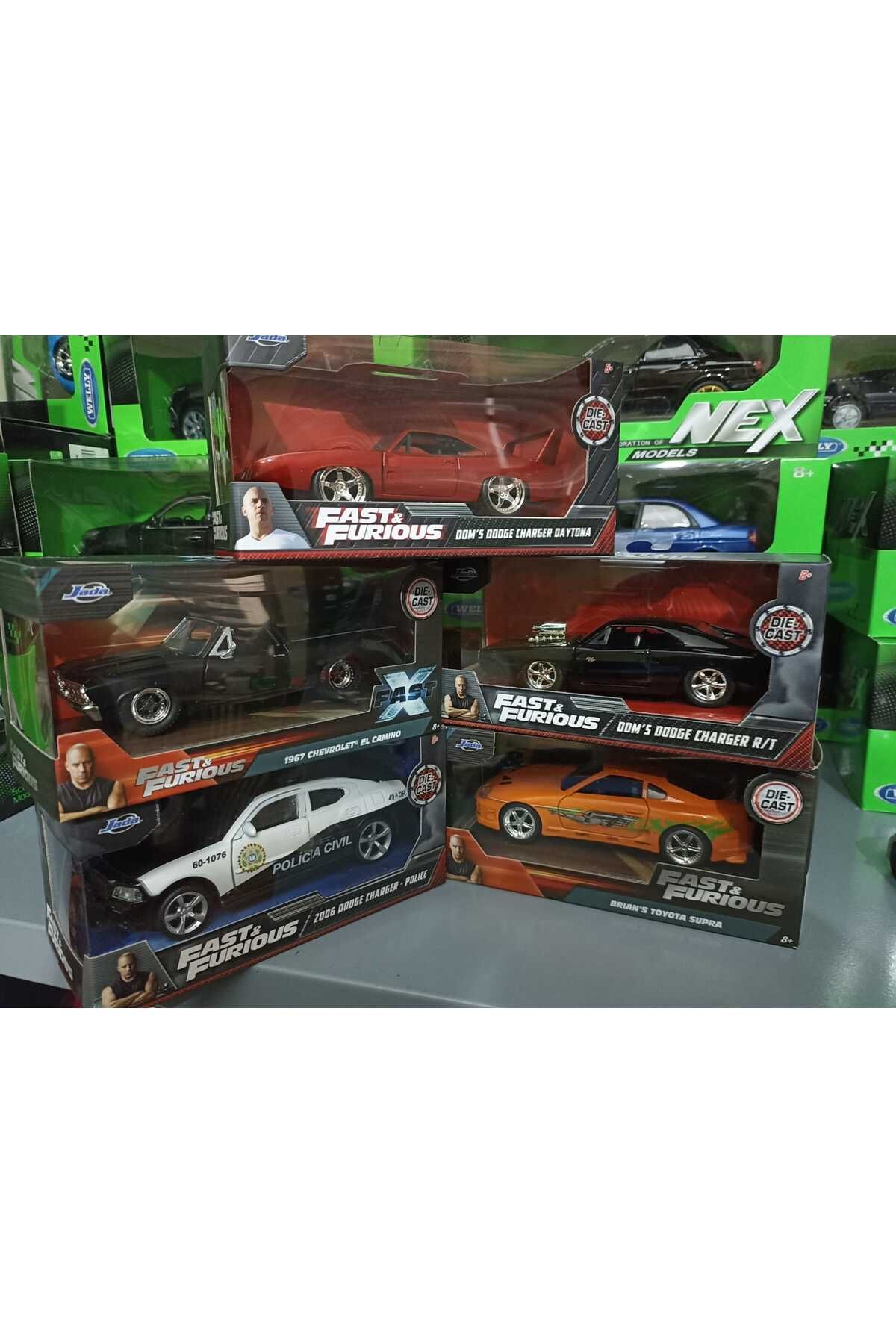 Jada Toys Fast and Furious 1:32 Hızlı ve Öfkeli Diecast Modeller TEK ADET