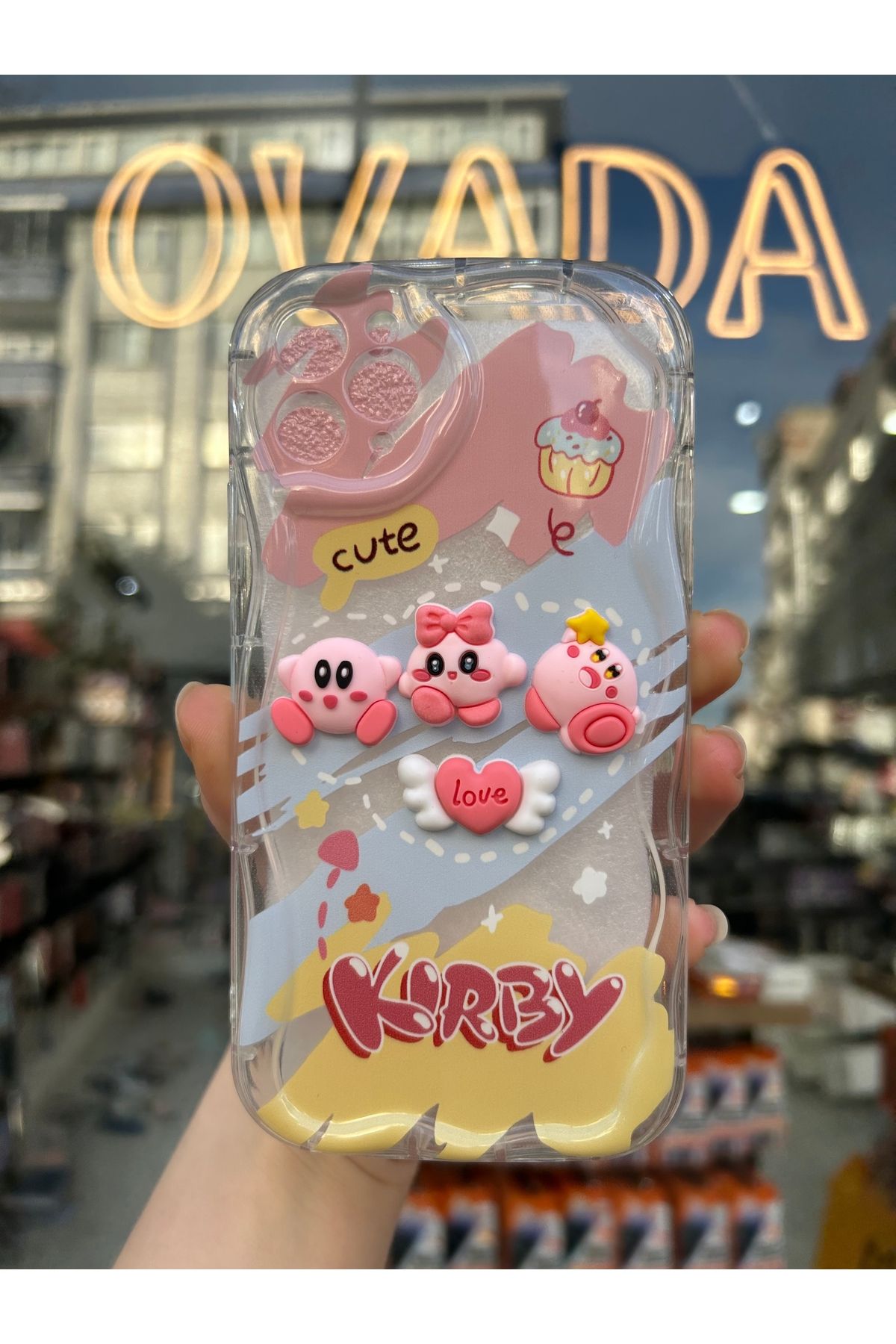 OVADA iPhone 11 PRO MAX Uyumlu Kamera Korumalı 3D Sevimli Kirby Model Premium Silikon Kılıf