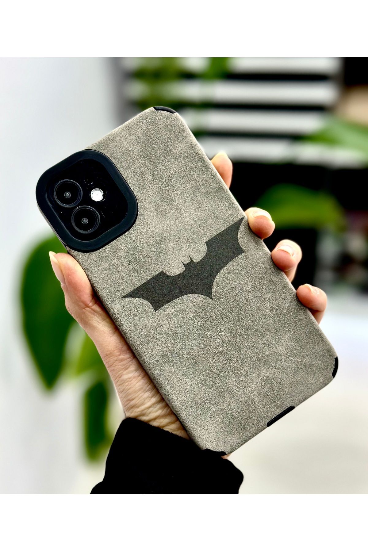 Go Aksesuar Iphone 11 Uyumlu Alcantara Batman Tasarımlı Yumuşak Silikon Kamera Korumalı Kılıf