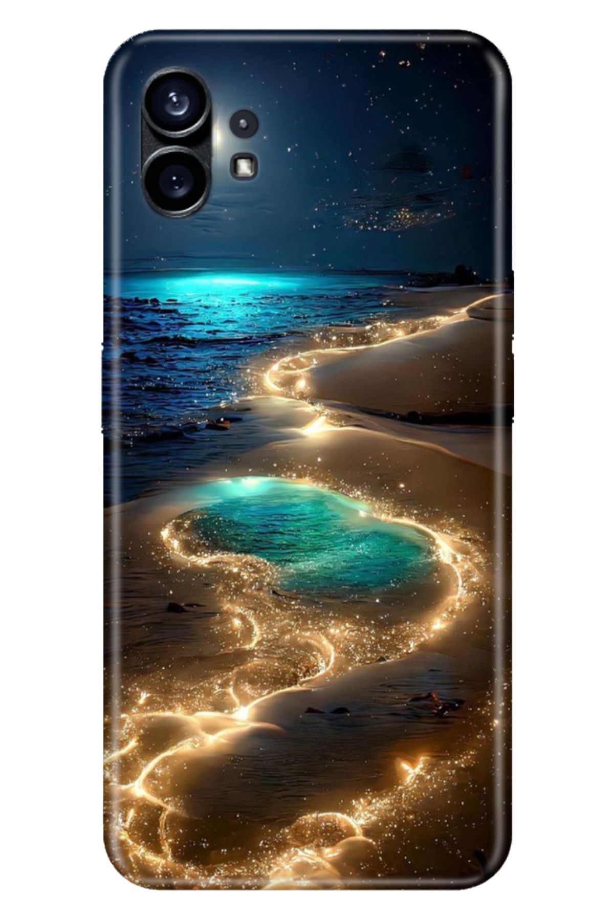 NOTHING Phone 1 Uyumlu Kılıf Resimli Desenli Silikon Golden Beach