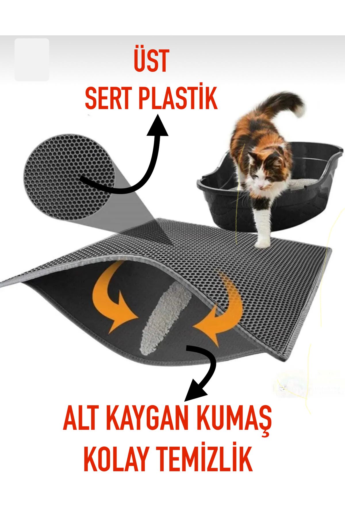 Aka Üst Sert Plastiktir Elekli Kedi Paspası Kedi Köpek Tuvalet Önü Paspas Elekli Kedi Kumu Önü Paspası