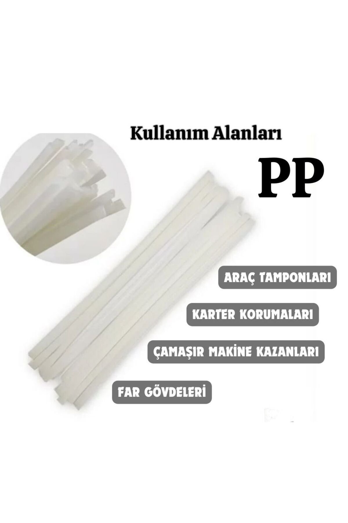 DapTeknik Plastik Kaynak Elektrodu Pp 100 Gr (20 Adet) Pp Beyaz