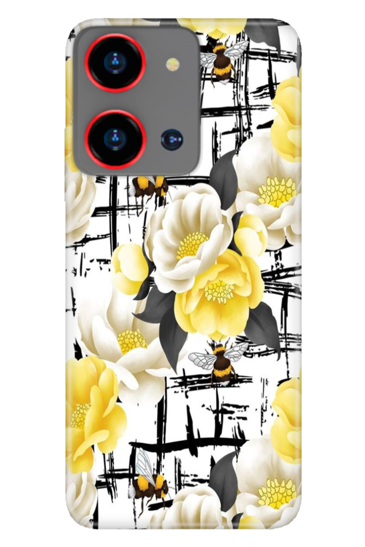 Reeder S19 Max Pro S Zoom Kılıf Resimli Desenli Silikon Sarı Çiçekler