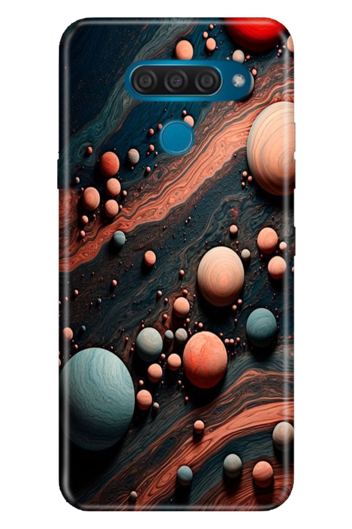 LG Q60 Uyumlu Kılıf Resimli Desenli Silikon Gezegen