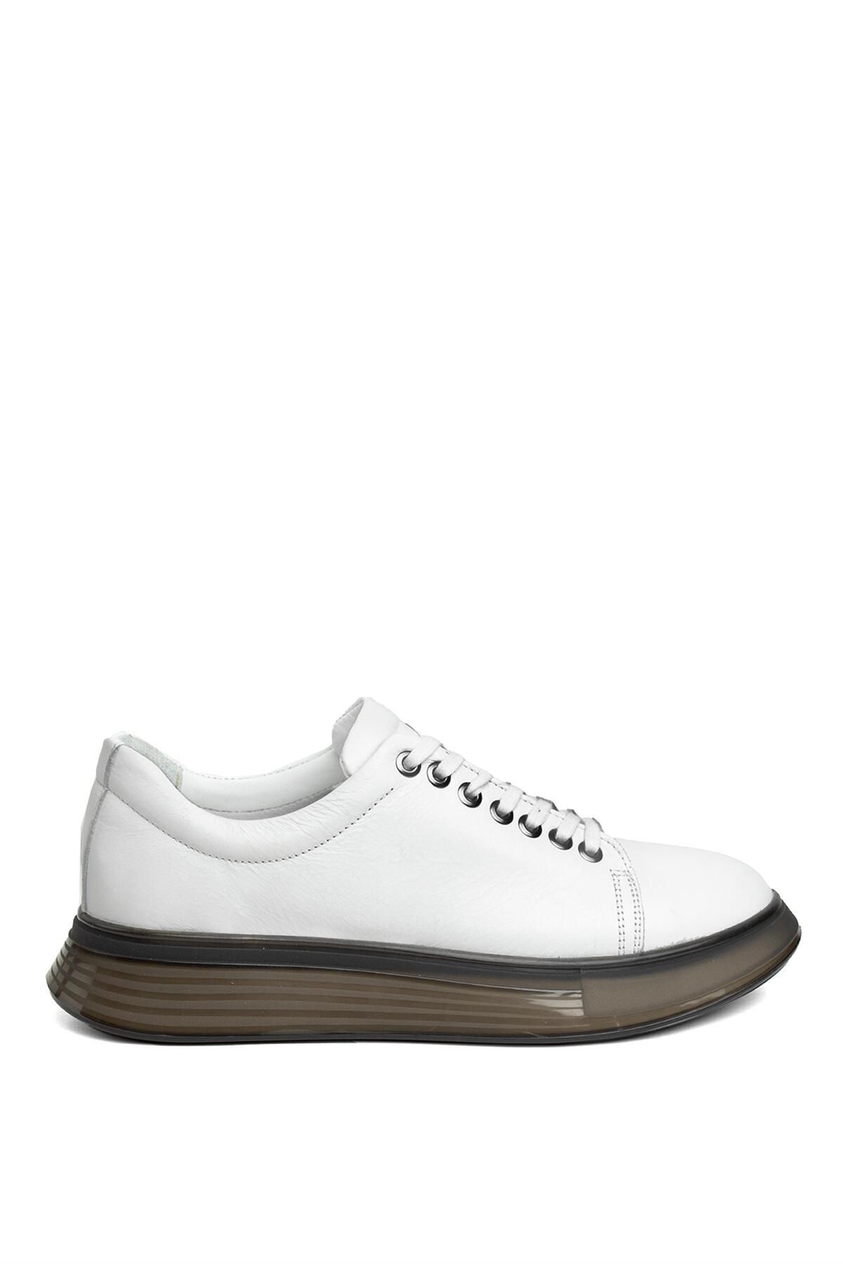 Ayakkabı Fuarı Elit 24YNbl4000C Erkek Hakiki Deri Casual Ayakkabı Beyaz
