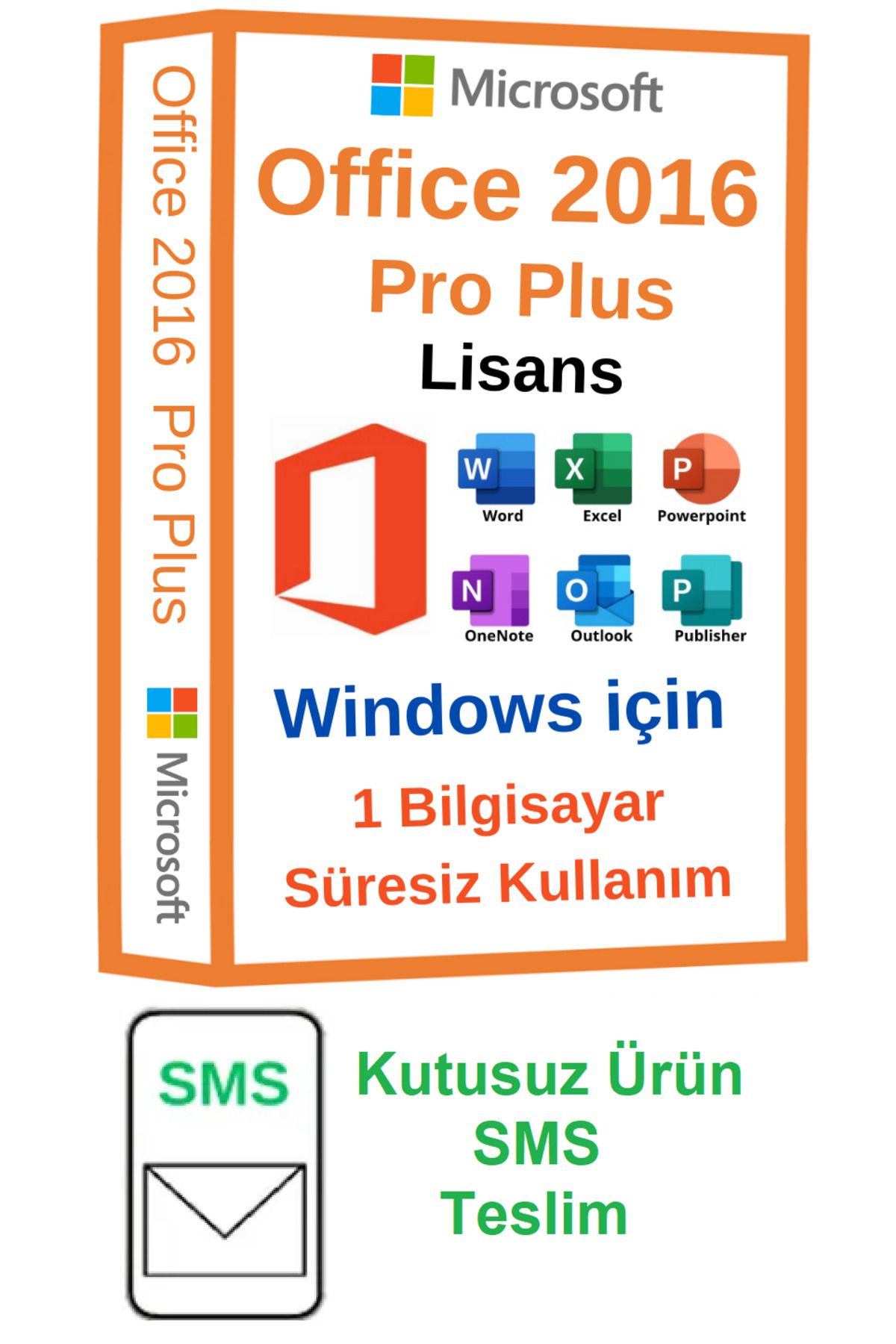 Microsoft Office 2016 Pro Plus Lisans -Süresiz- Windows 10 ve windows 11 Için - Sms Hemen Teslim