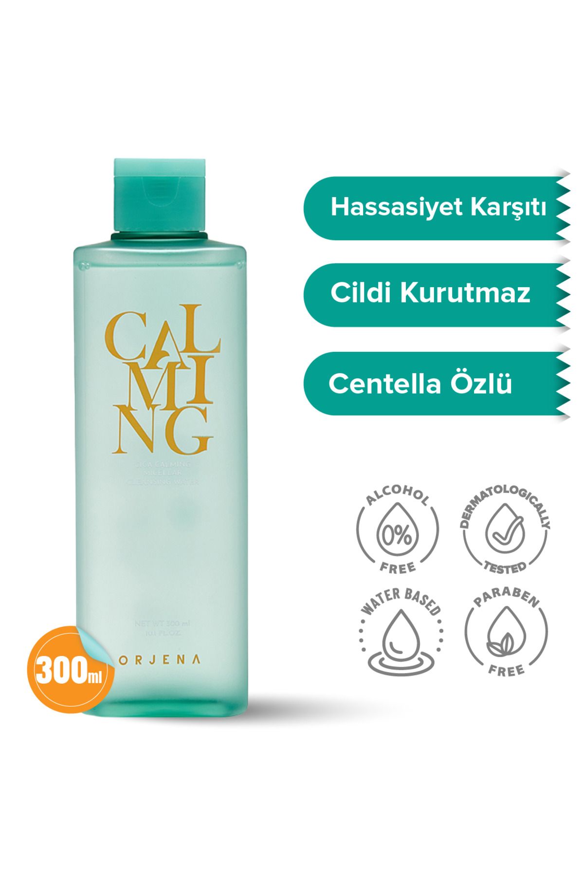 Orjena Cica Calming Micellar - Hassasiyet Karşıtı - Yüz Temizleme Suyu - Makyaj Temizleme Suyu 300ml