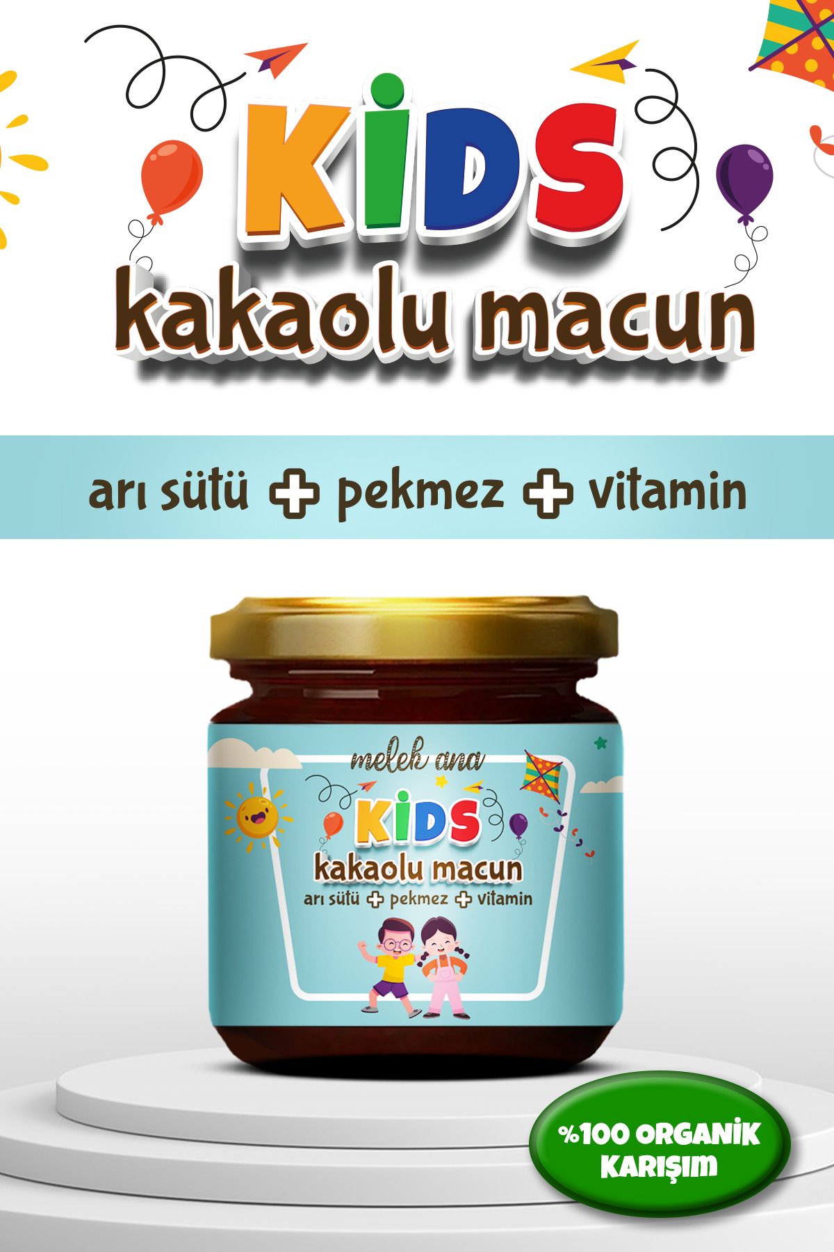Melek Ana Kids Çocuklar Için Özel Kakaolu, Arı Sütlü, Vitaminli, Iştah Açıcı, Kilo-aldırıcı, Macun
