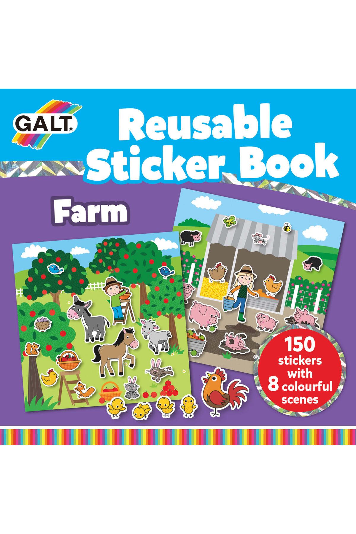Galt Boze Reusable Sticker Book Farm 3 Yaş+