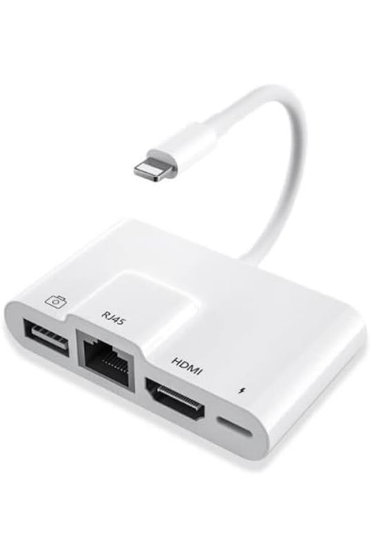 TezMax Apple iPad ve iPhone İçin Lightning 3 in1 Hdmi Rj45 Ethernet Ve Otg Dönüştürücü Digital AV Adaptörü