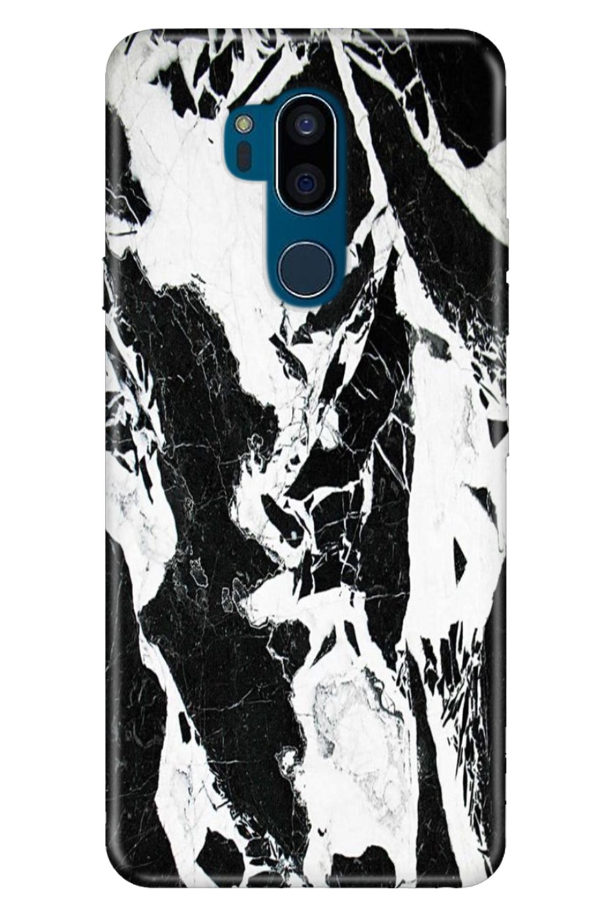 LG G7 ThinQ Uyumlu Kılıf Resimli Desenli Silikon Bono Mermer